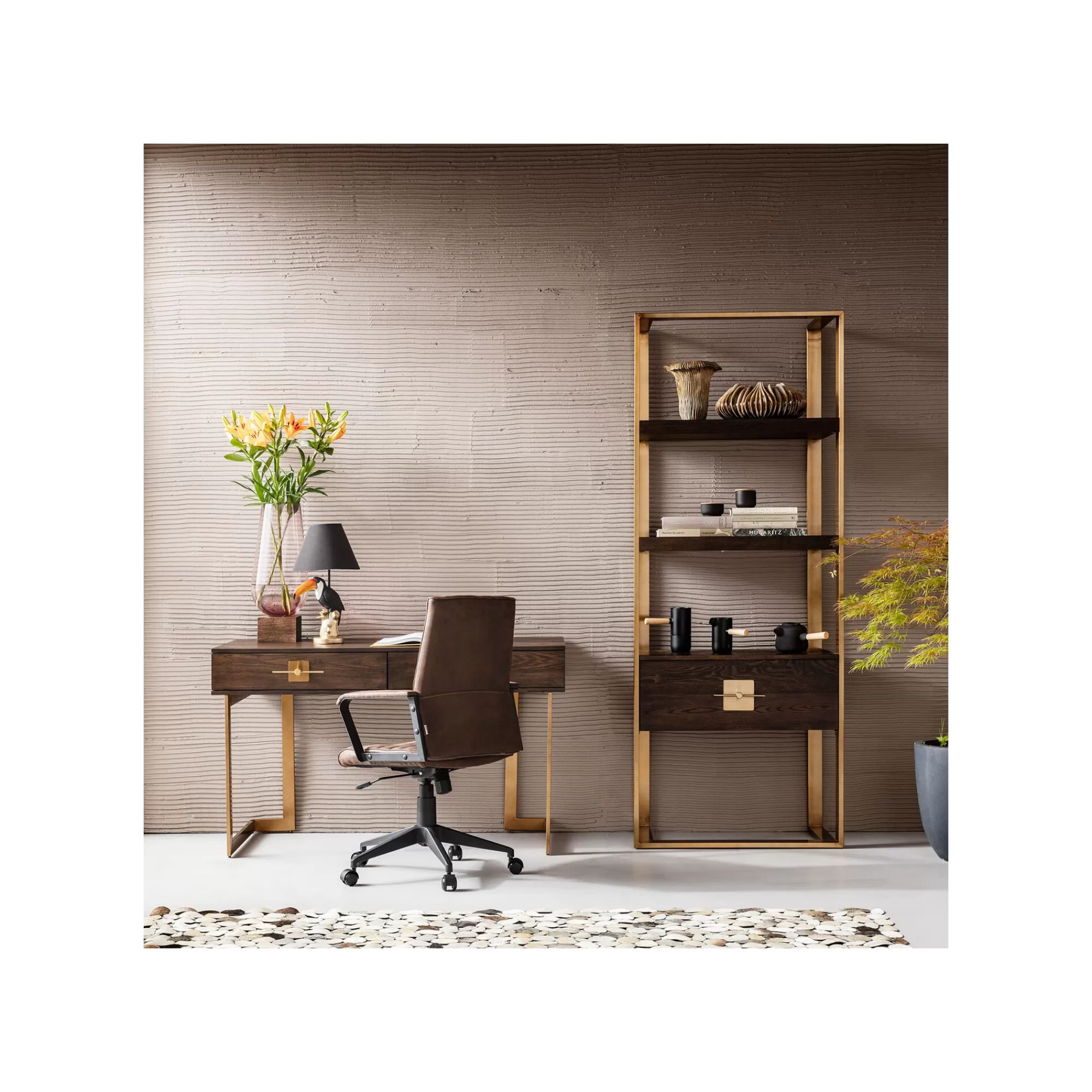 KARE Design Chaise De Bureau Pivotante Labora Marron Foncé ^ Chaise De Bureau