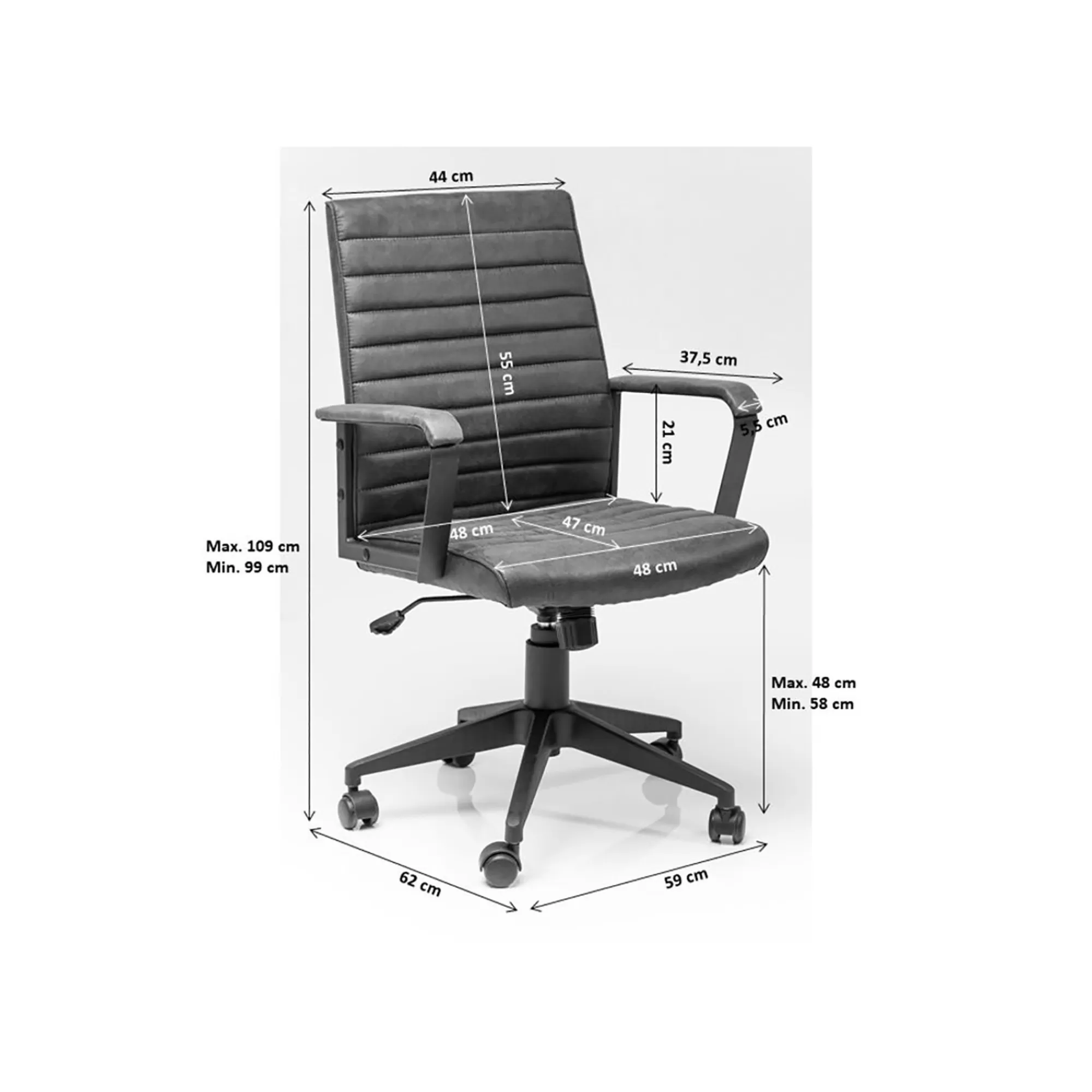 KARE Design Chaise De Bureau Pivotante Labora Marron Foncé ^ Chaise De Bureau