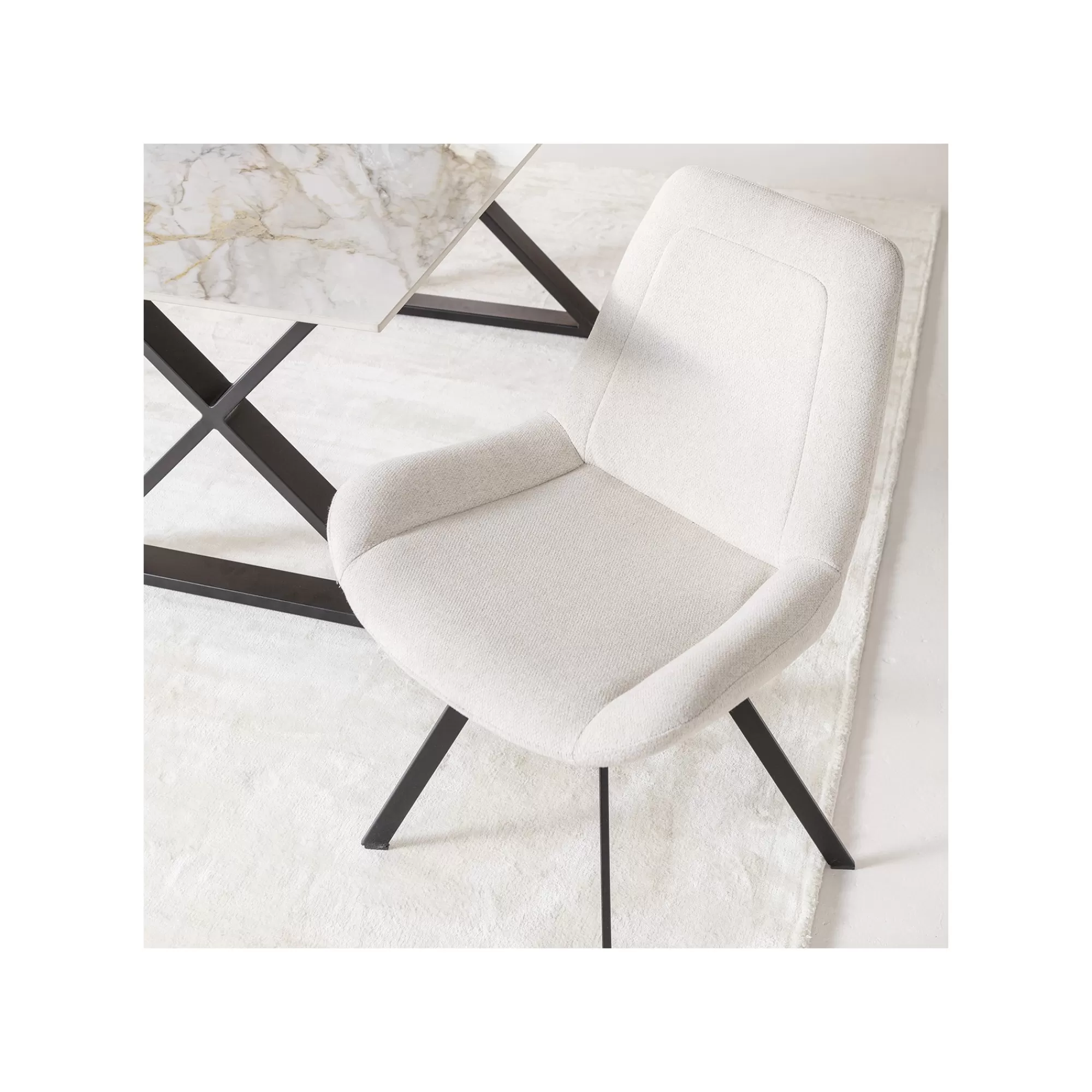 KARE Design Chaise Pivotante Baron Crème ^ Chaise