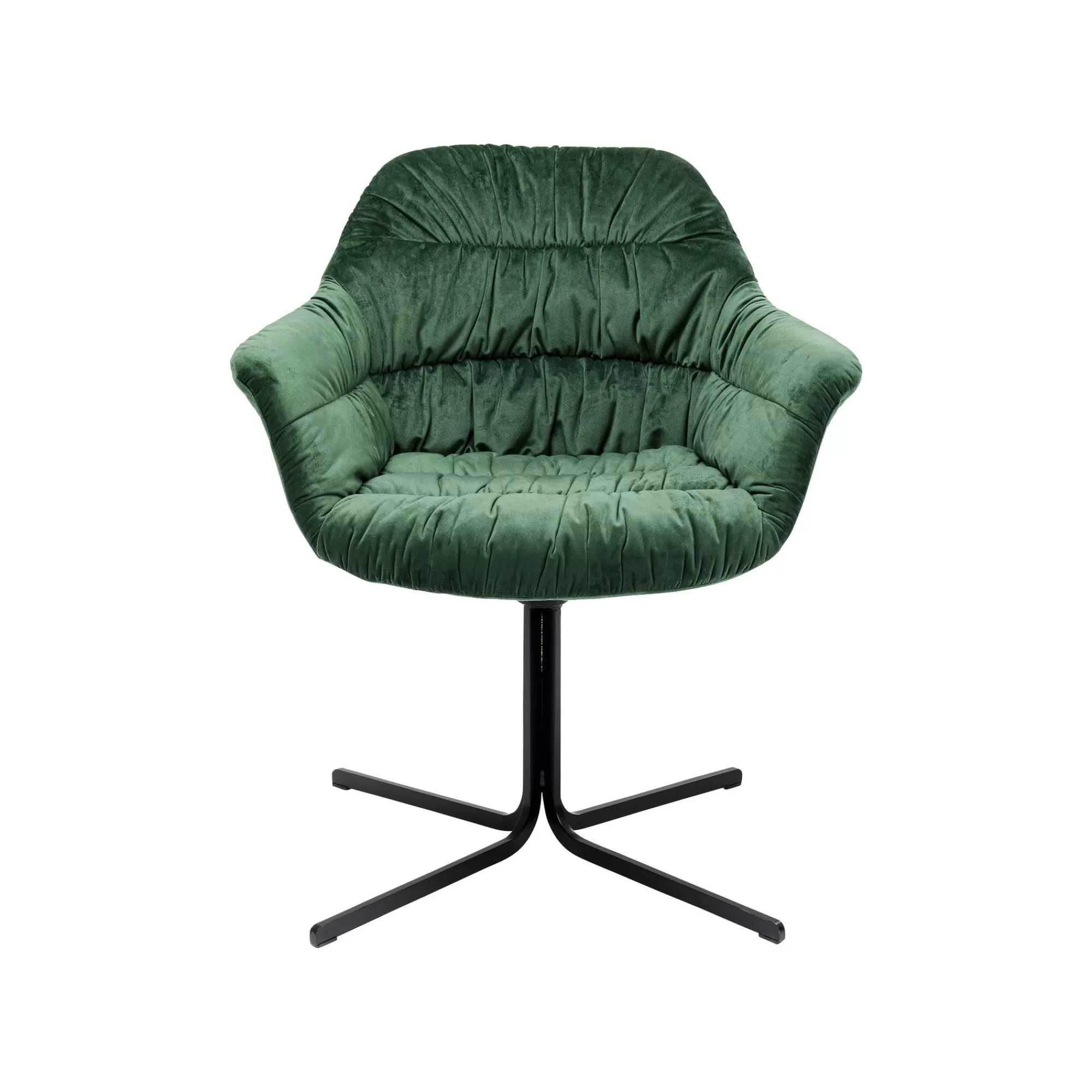 KARE Design Chaise Pivotante Colmar Velours Vert ^ Chaise