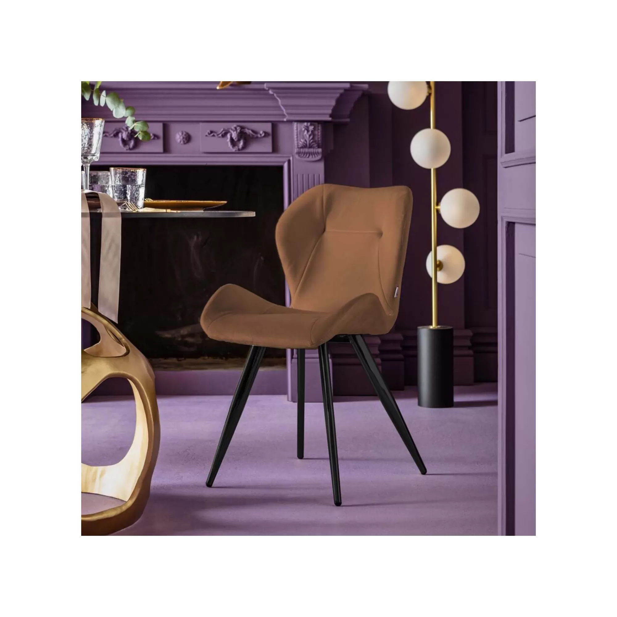 KARE Design Chaise Viva Velours Marron Et Noir ^ Chaise