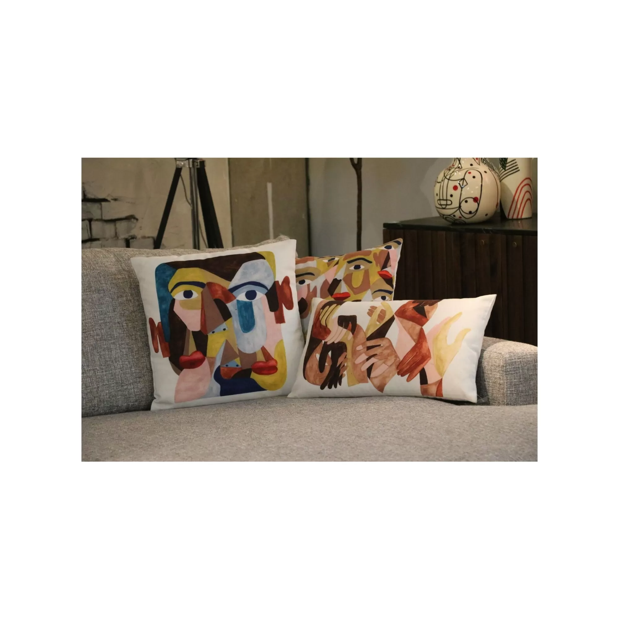 KARE Design Coussin Artistic Visages ^ Coussin & Plaid