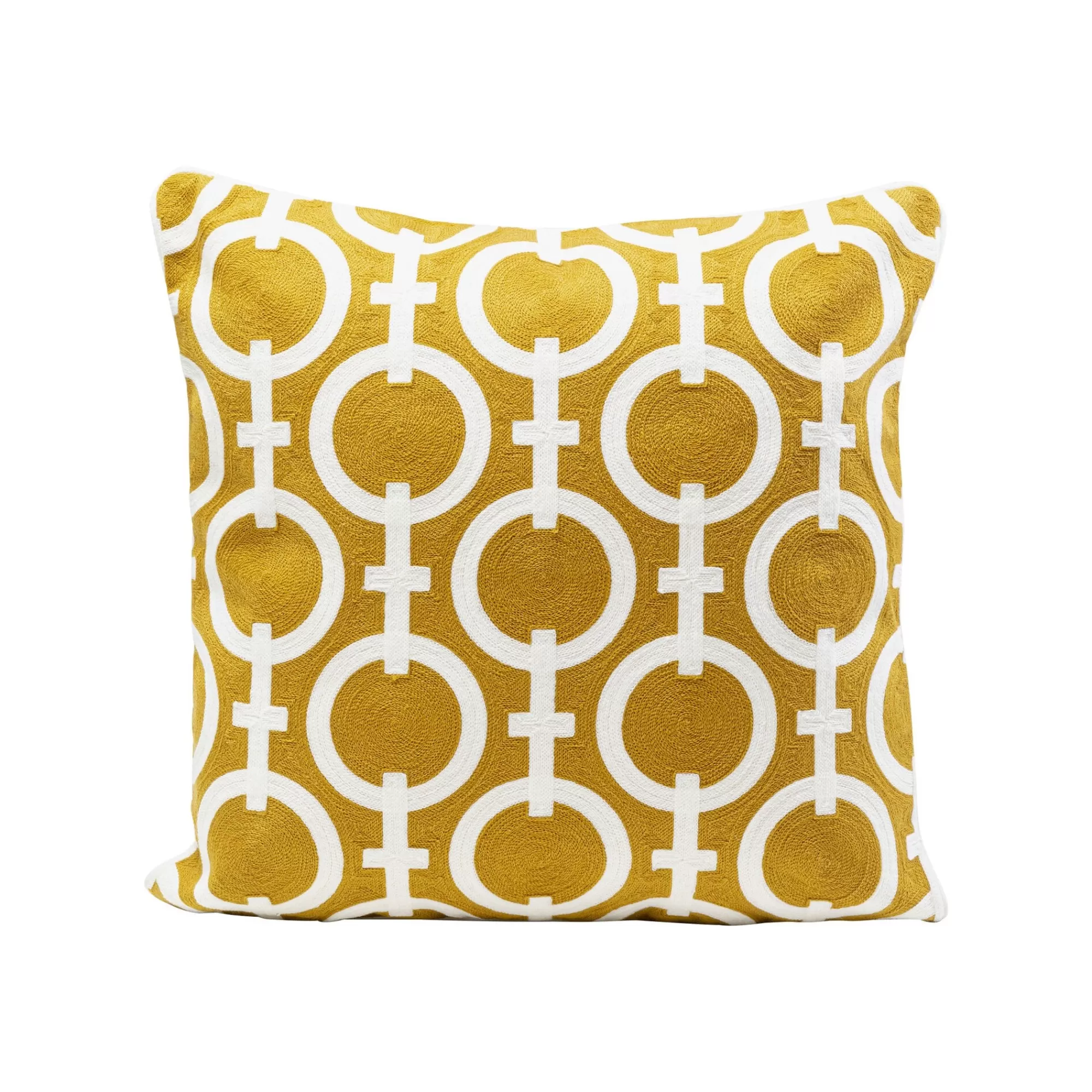 KARE Design Coussin Catena Chain Jaune Et Blanc ^ Coussin & Plaid