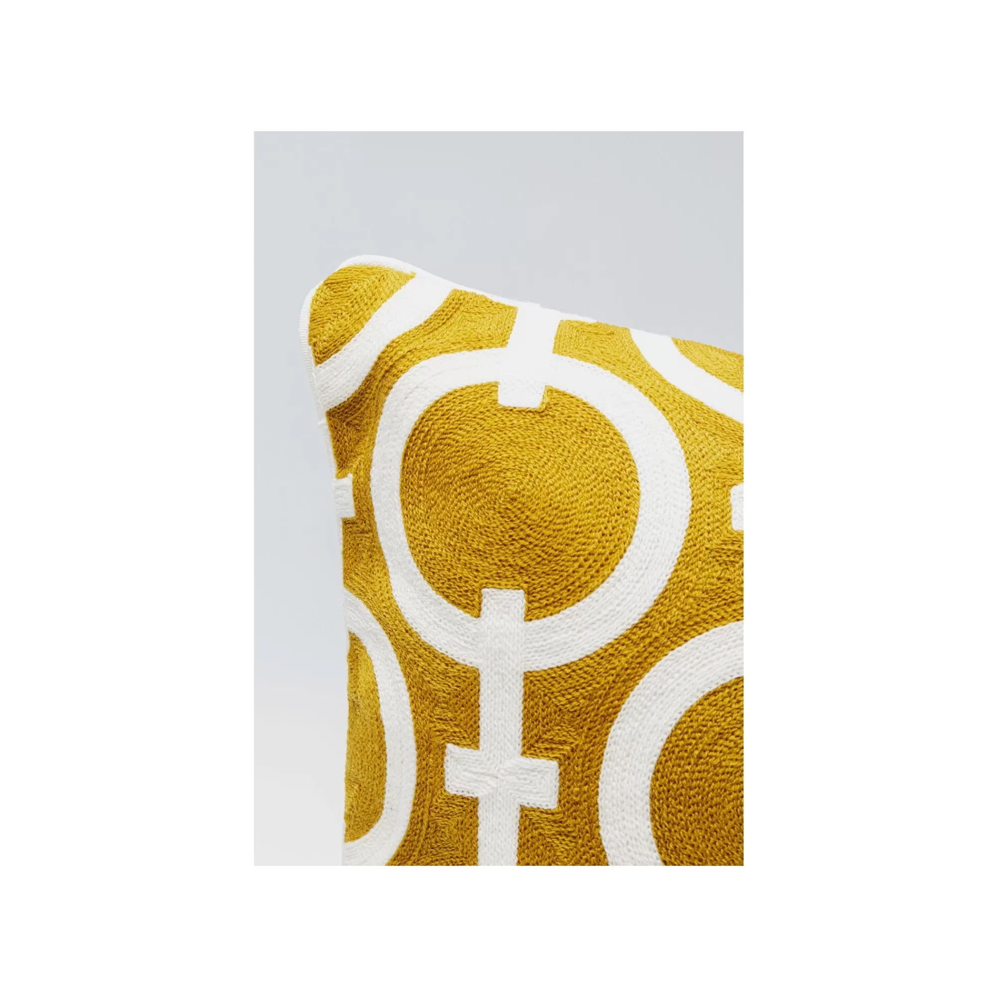 KARE Design Coussin Catena Chain Jaune Et Blanc ^ Coussin & Plaid