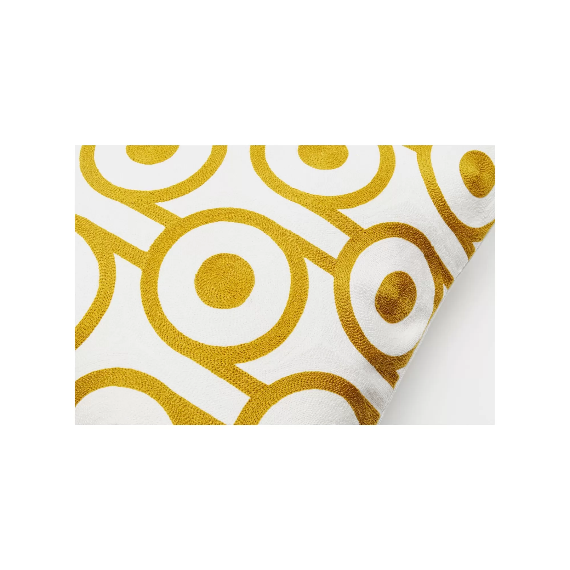 KARE Design Coussin Catena Circle Jaune Et Blanc ^ Coussin & Plaid