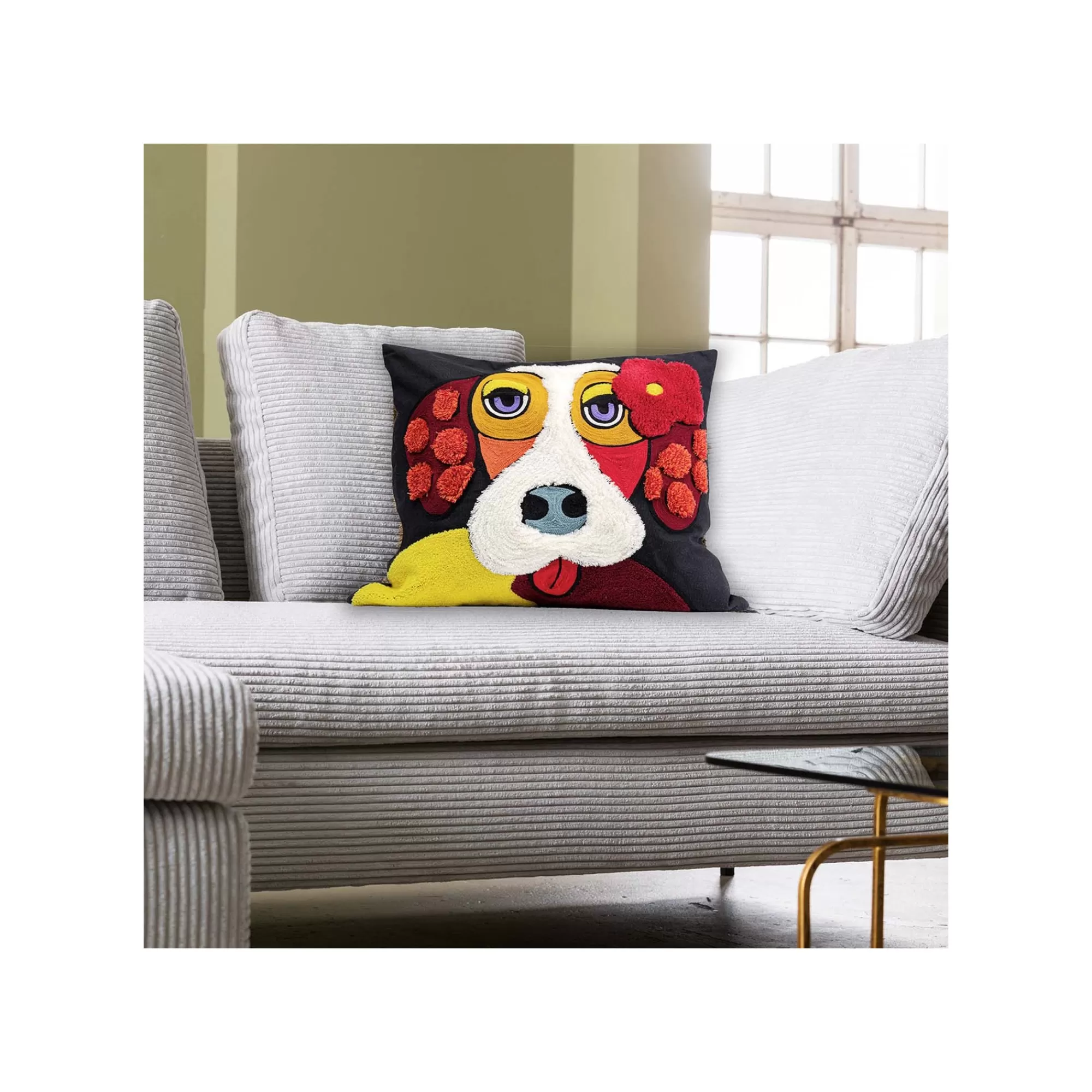 KARE Design Coussin Chien Basset ^ Coussin & Plaid