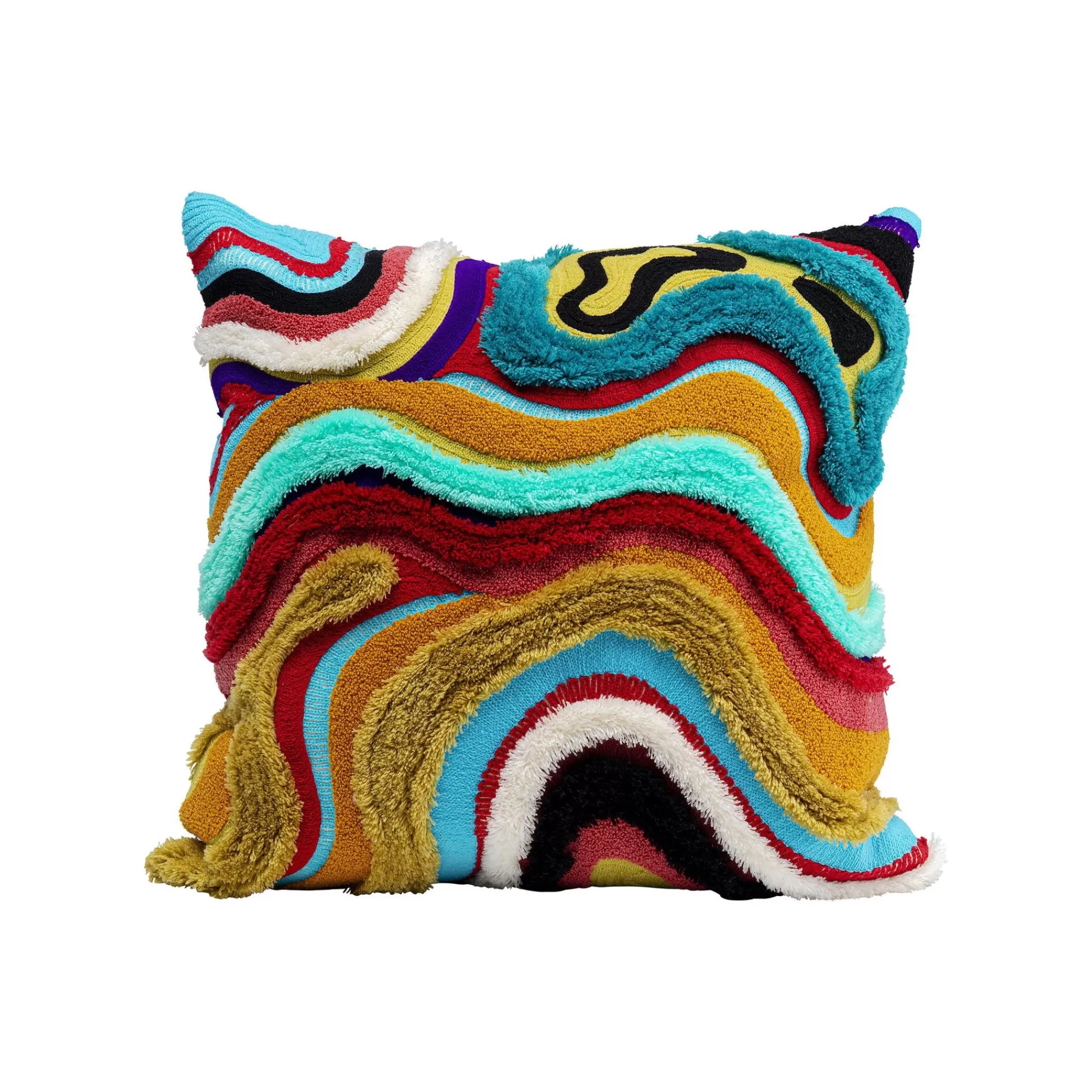 KARE Design Coussin Vagues Multicolores ^ Coussin & Plaid