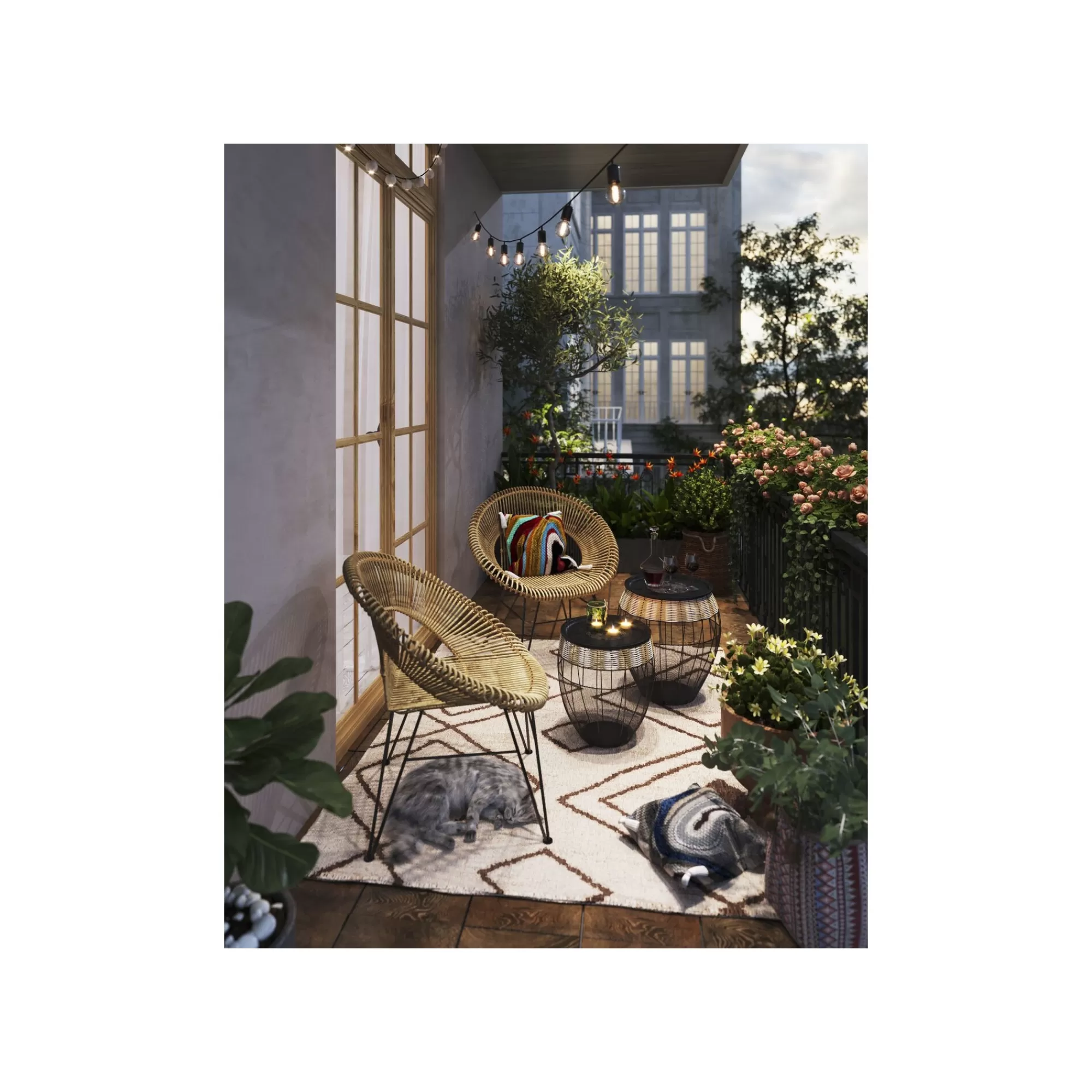 KARE Design Coussin Vagues Multicolores ^ Coussin & Plaid