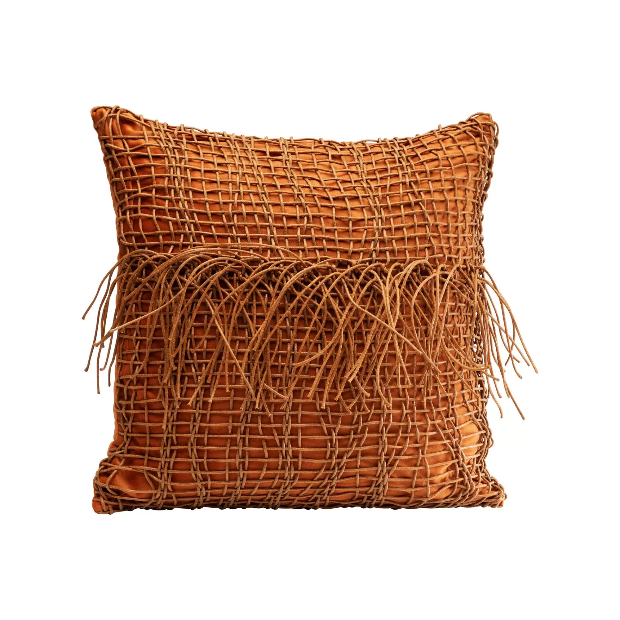 KARE Design Coussin Zoe Orange Franges ^ Coussin & Plaid