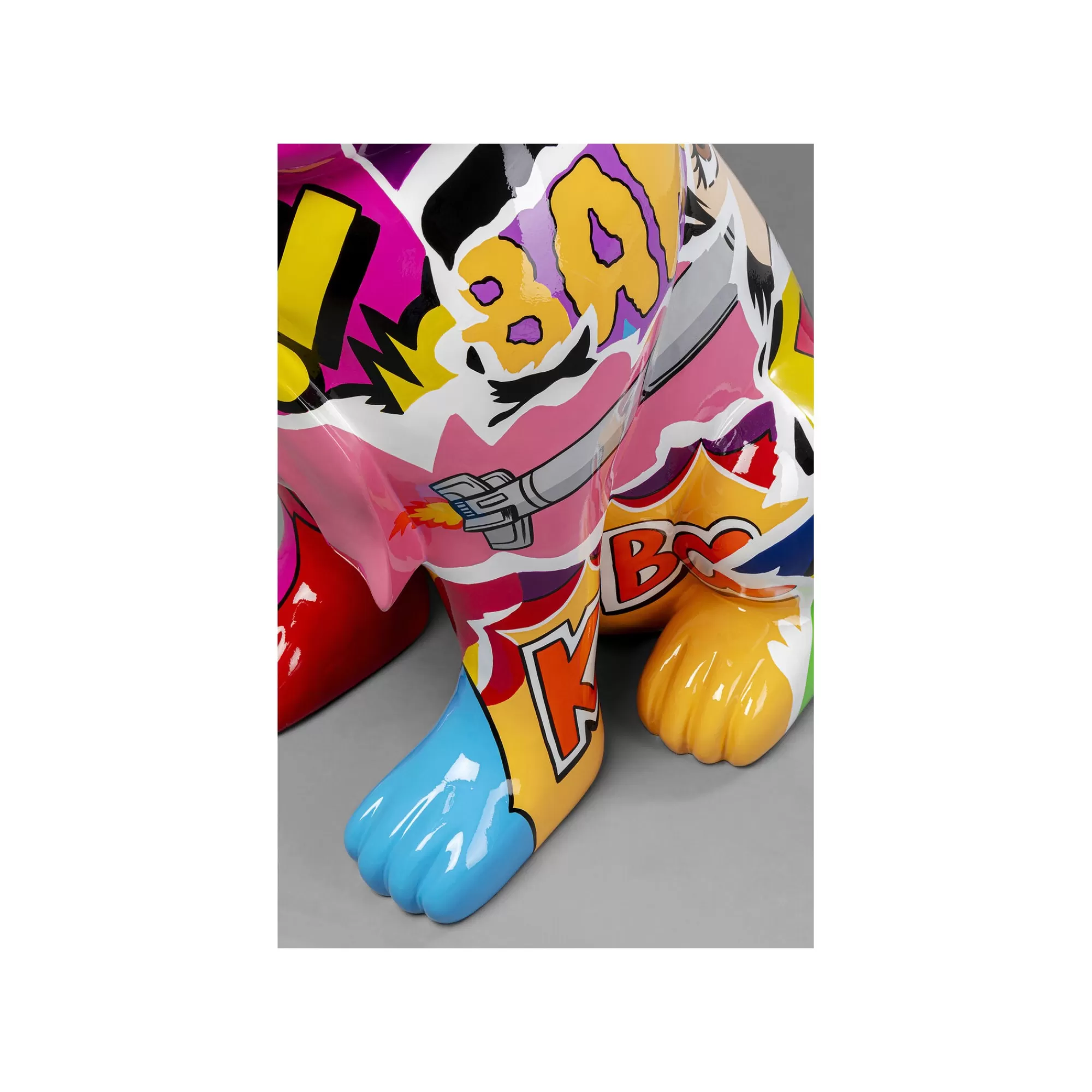 KARE Design Déco Bouledogue Doré Graffiti Lunettes XL 152cm ^ Déco