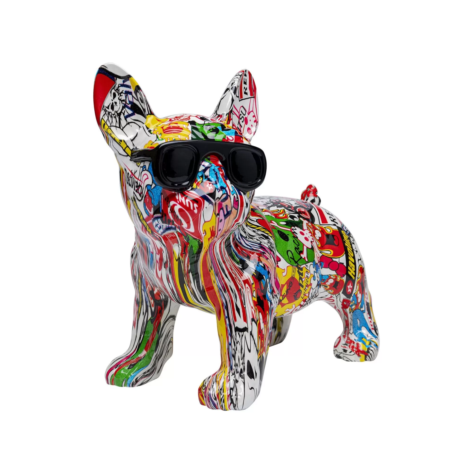 KARE Design Déco Bouledogue Graffiti Lunettes ^ Déco