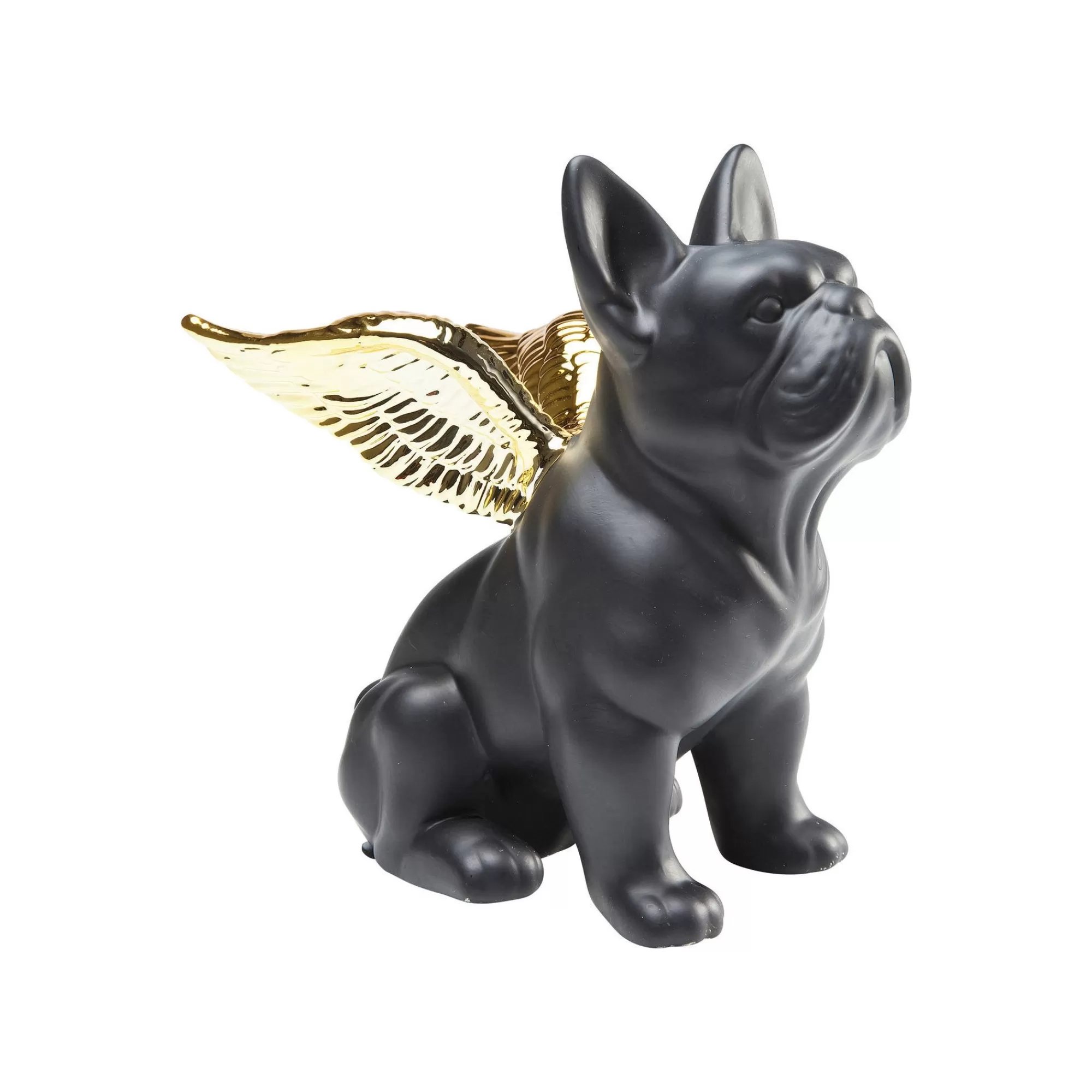 KARE Design Déco Bouledogue Noir Ailes Dorées ^ Déco