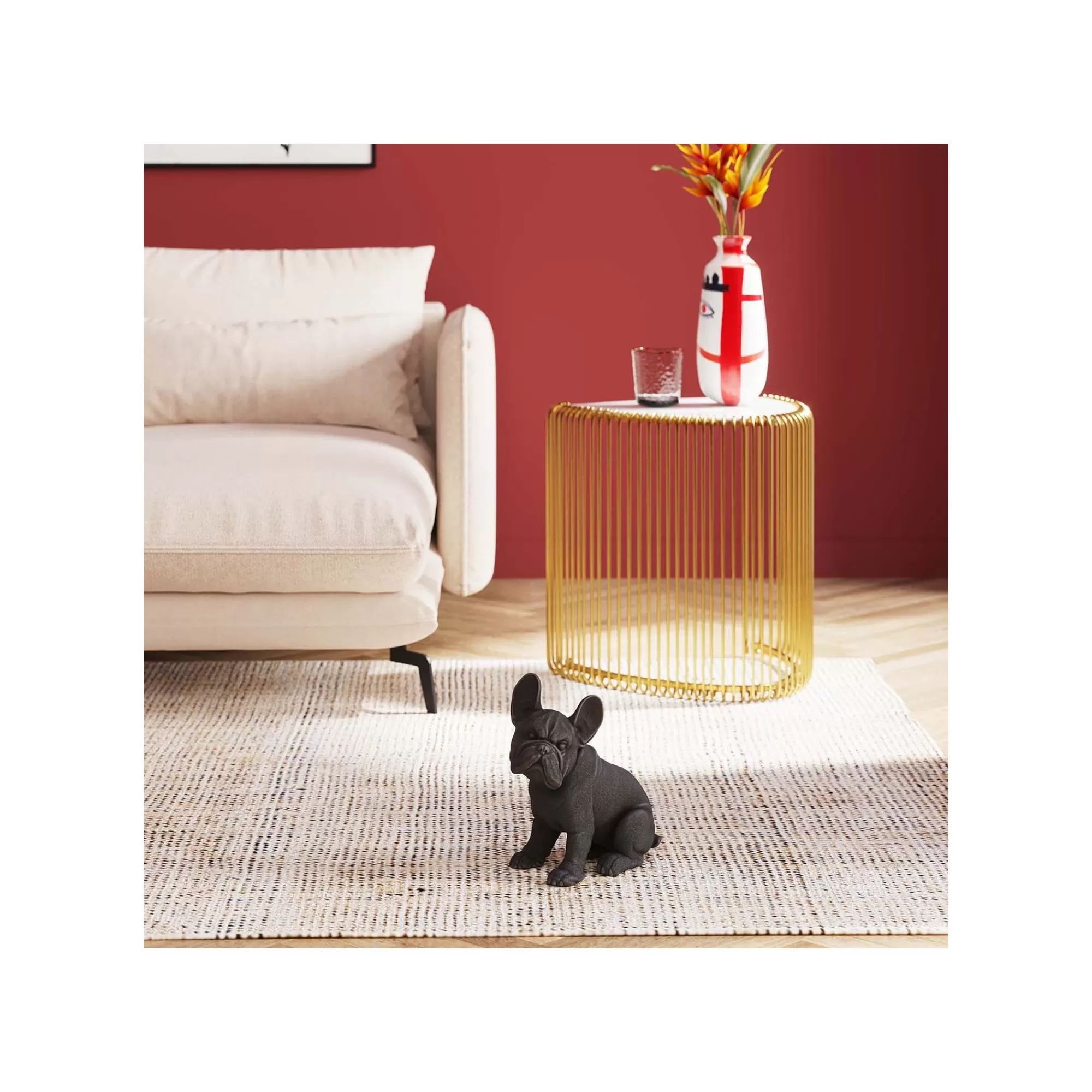 KARE Design Déco Bouledogue Noir ^ Déco