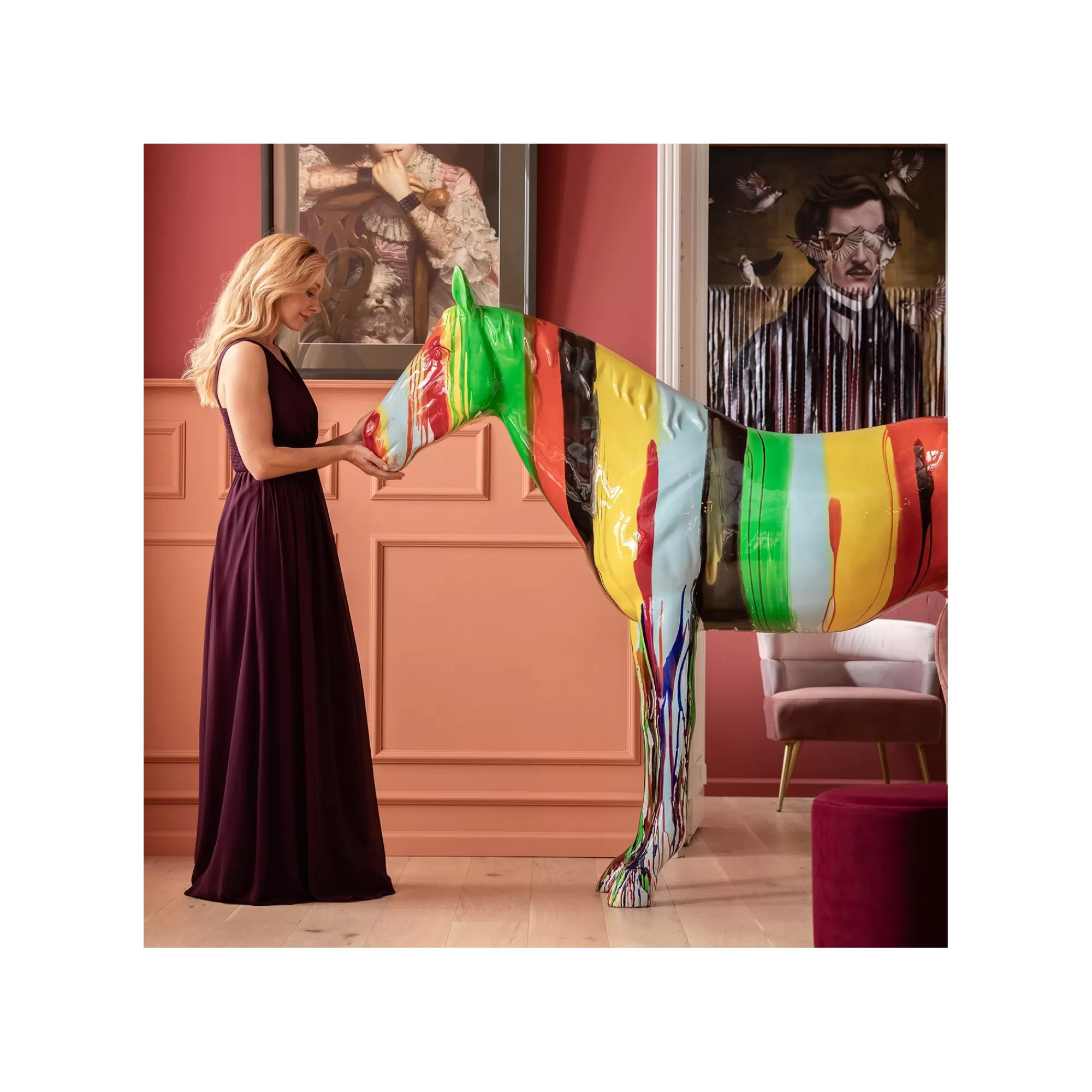 KARE Design Déco Cheval Multicolore XXL ^ Déco