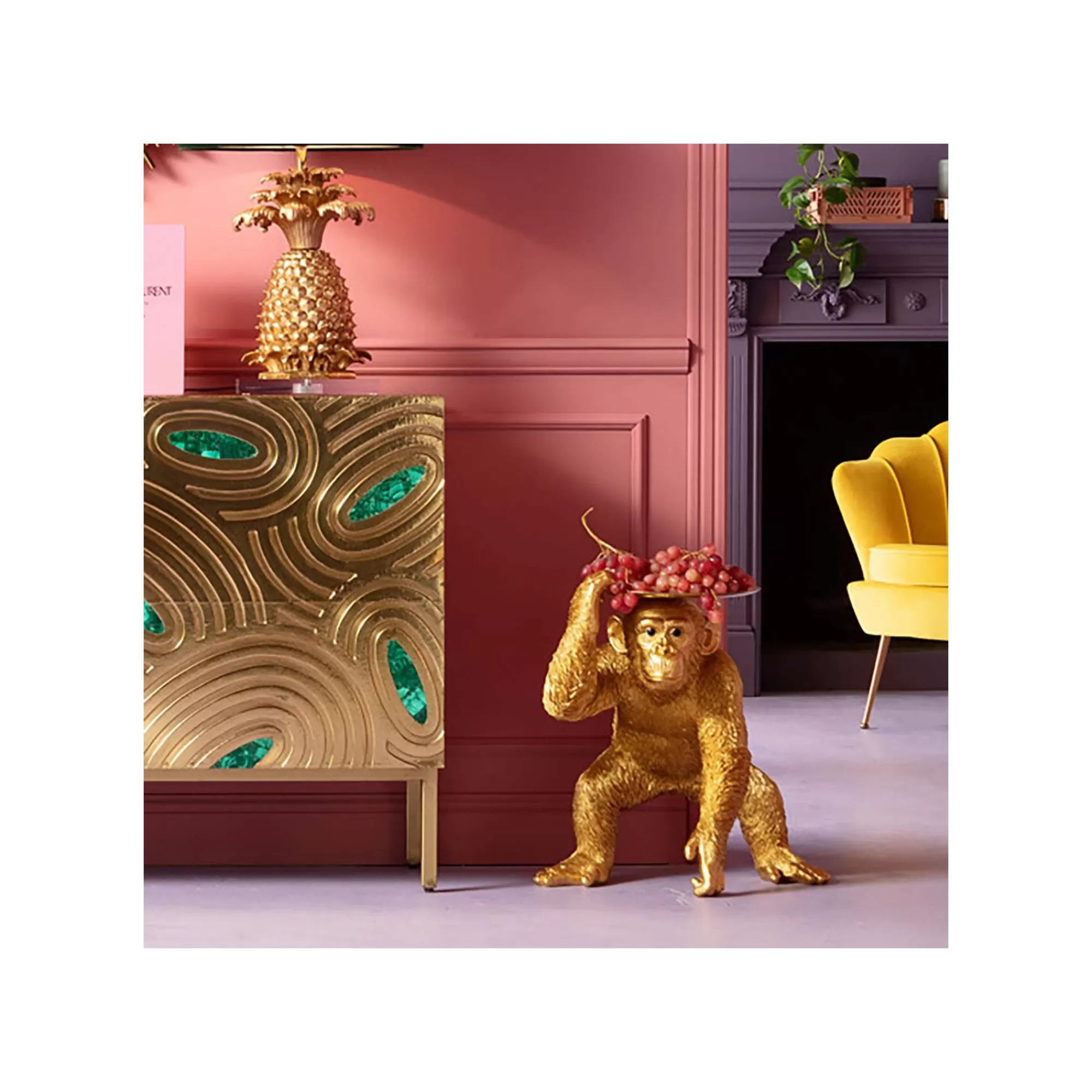 KARE Design Déco Singe Chimpanzé Majordome Doré ^ Déco