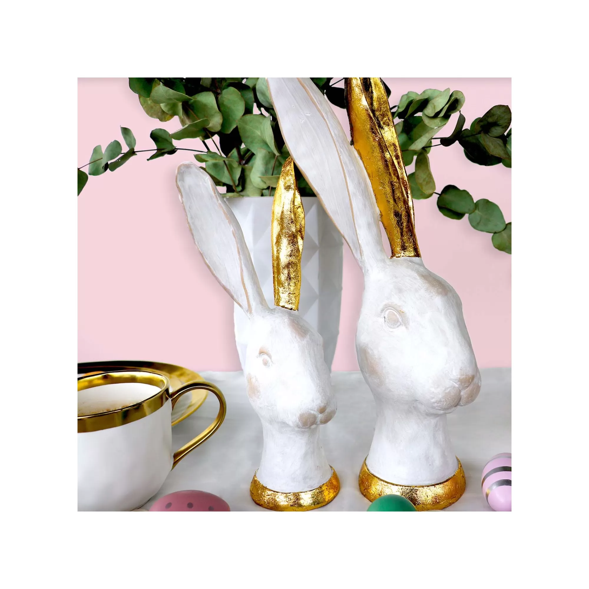 KARE Design Déco Tête De Lapin Blanc Et Doré 30cm ^ Déco