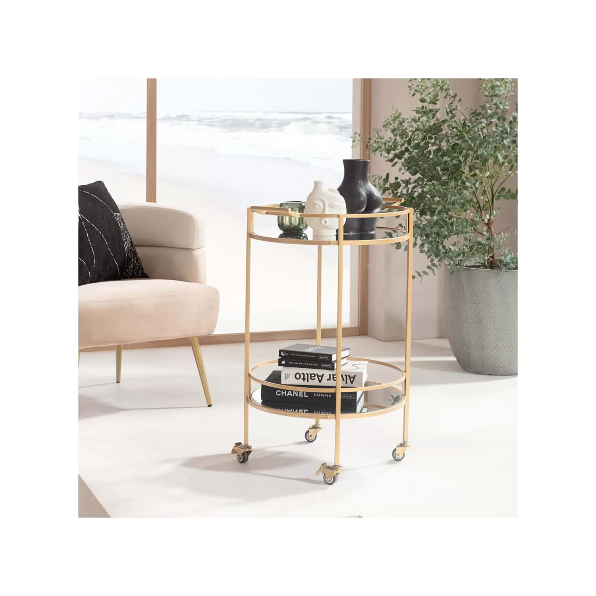 KARE Design Desserte Emilia Dorée ^ Table D'Appoint & De Chevet