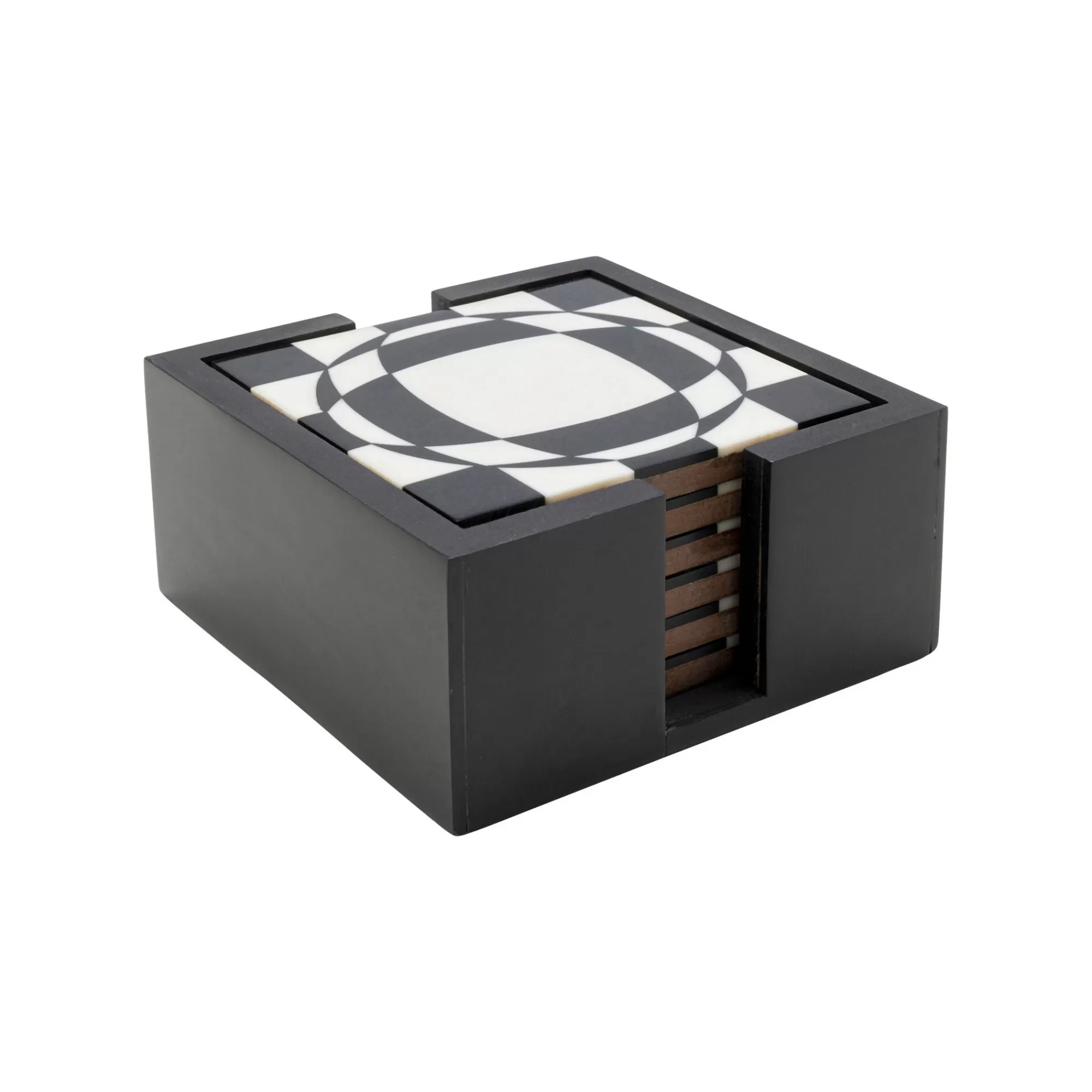 KARE Design Dessous De Verre Miracle Noirs Et Blancs Set De 6 ^ Vaisselle