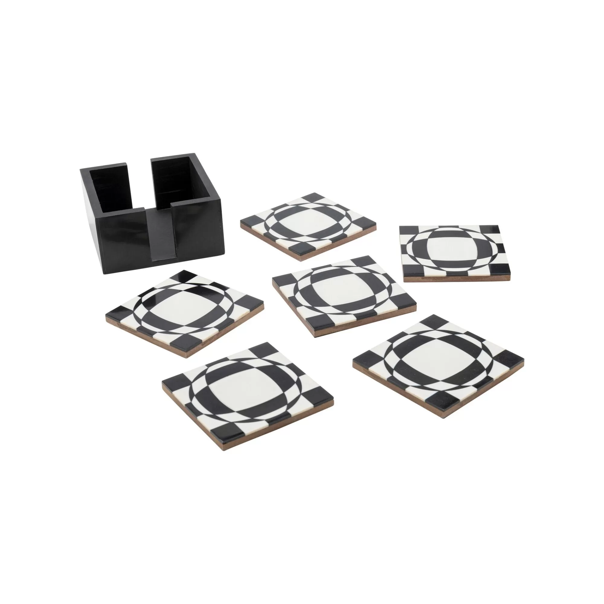 KARE Design Dessous De Verre Miracle Noirs Et Blancs Set De 6 ^ Vaisselle