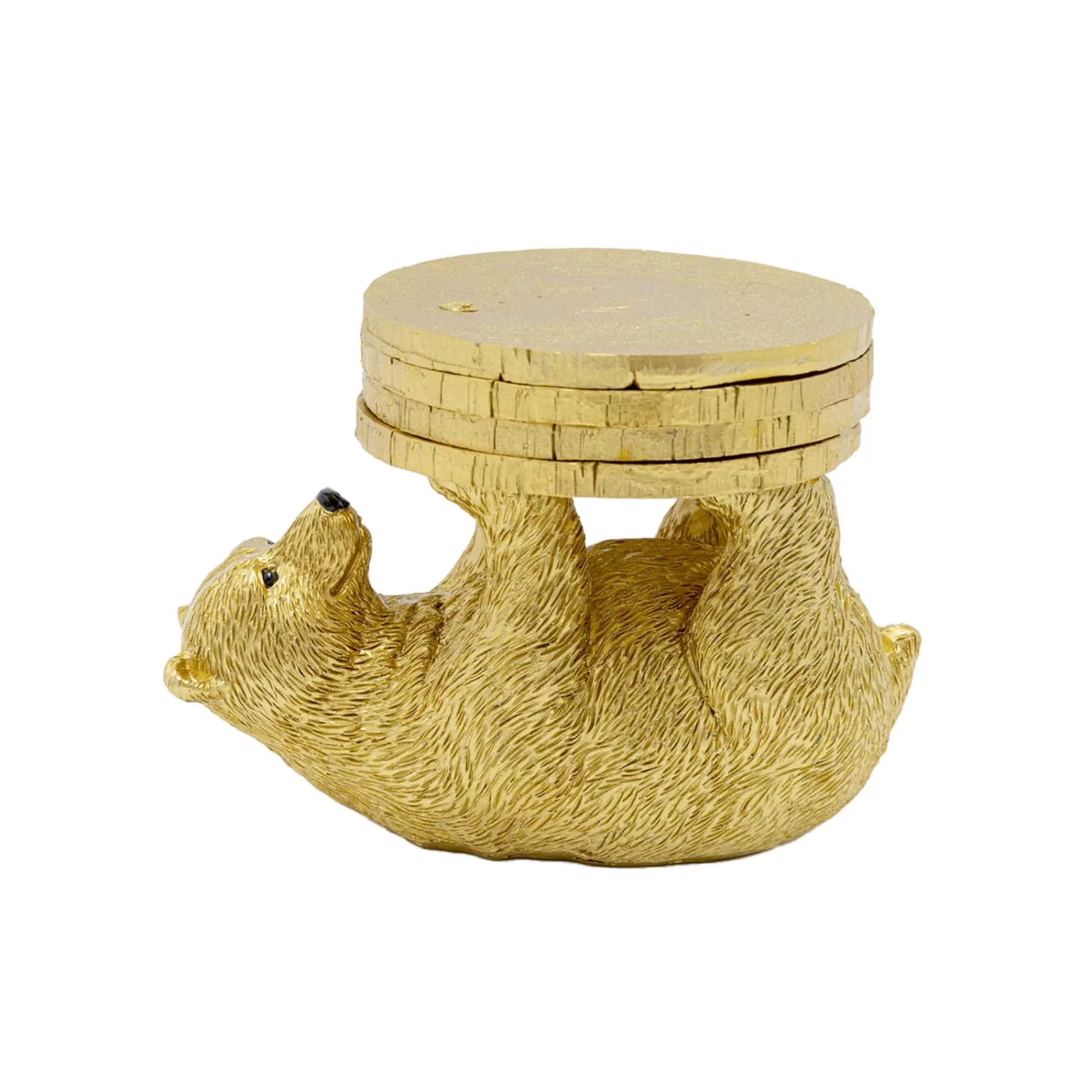 KARE Design Dessous De Verre Ours Doré Set De 4 ^ Vaisselle