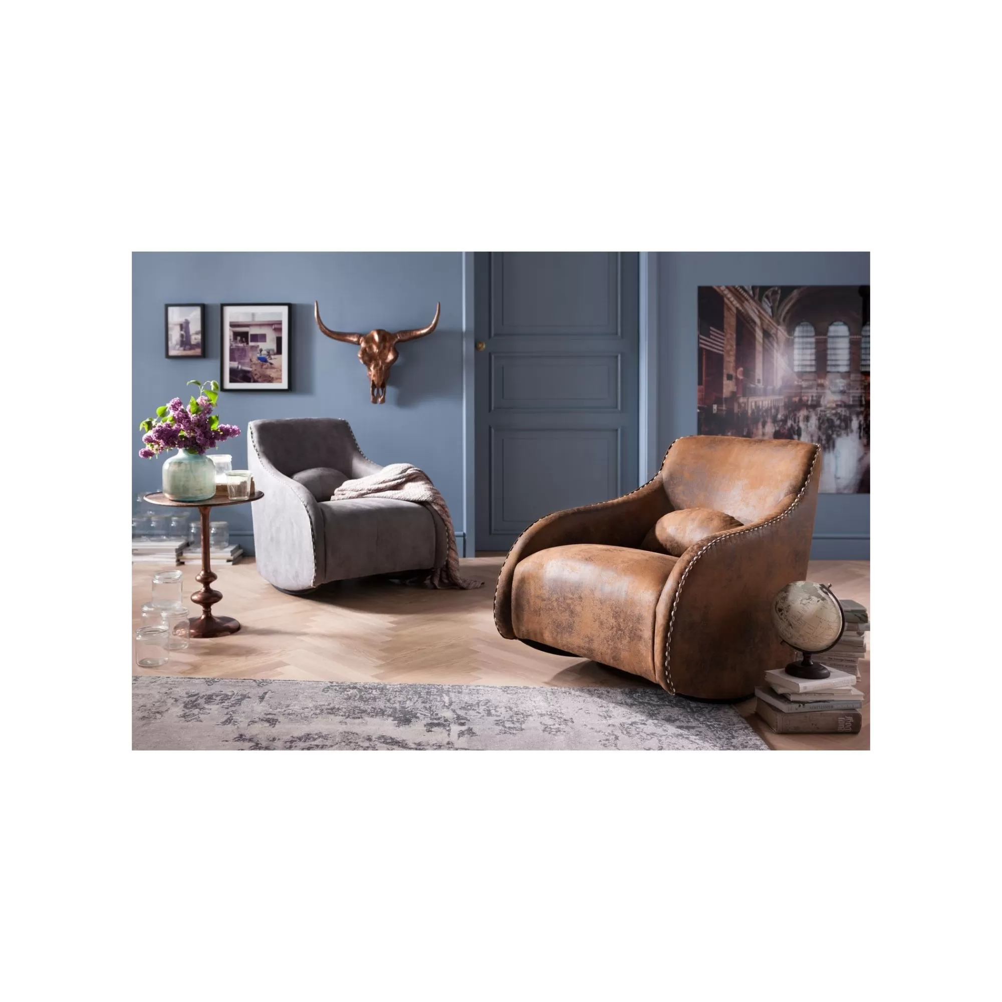 KARE Design Fauteuil à Bascule Swing Ritmo Vintage Marron ^ Fauteuil