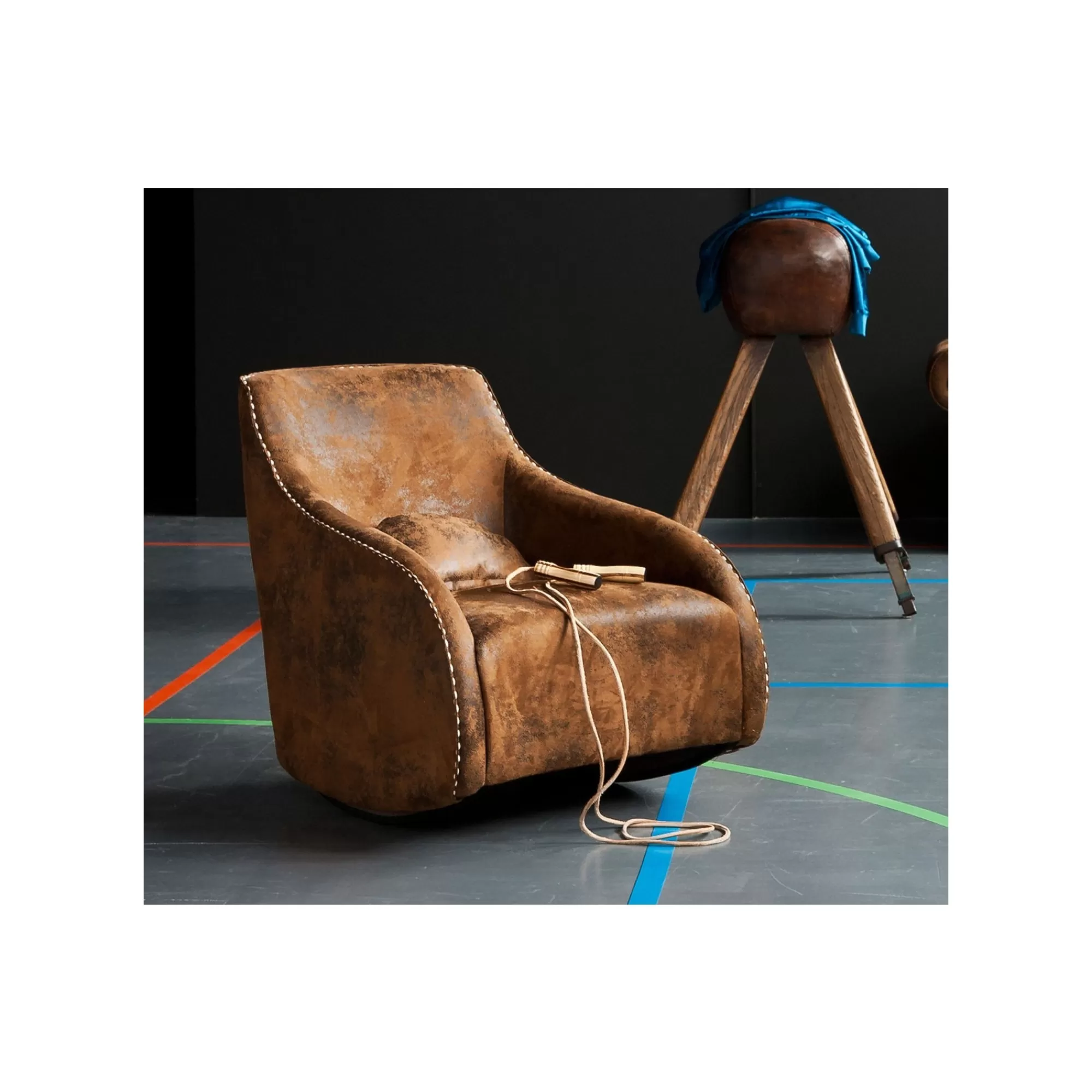 KARE Design Fauteuil à Bascule Swing Ritmo Vintage Marron ^ Fauteuil