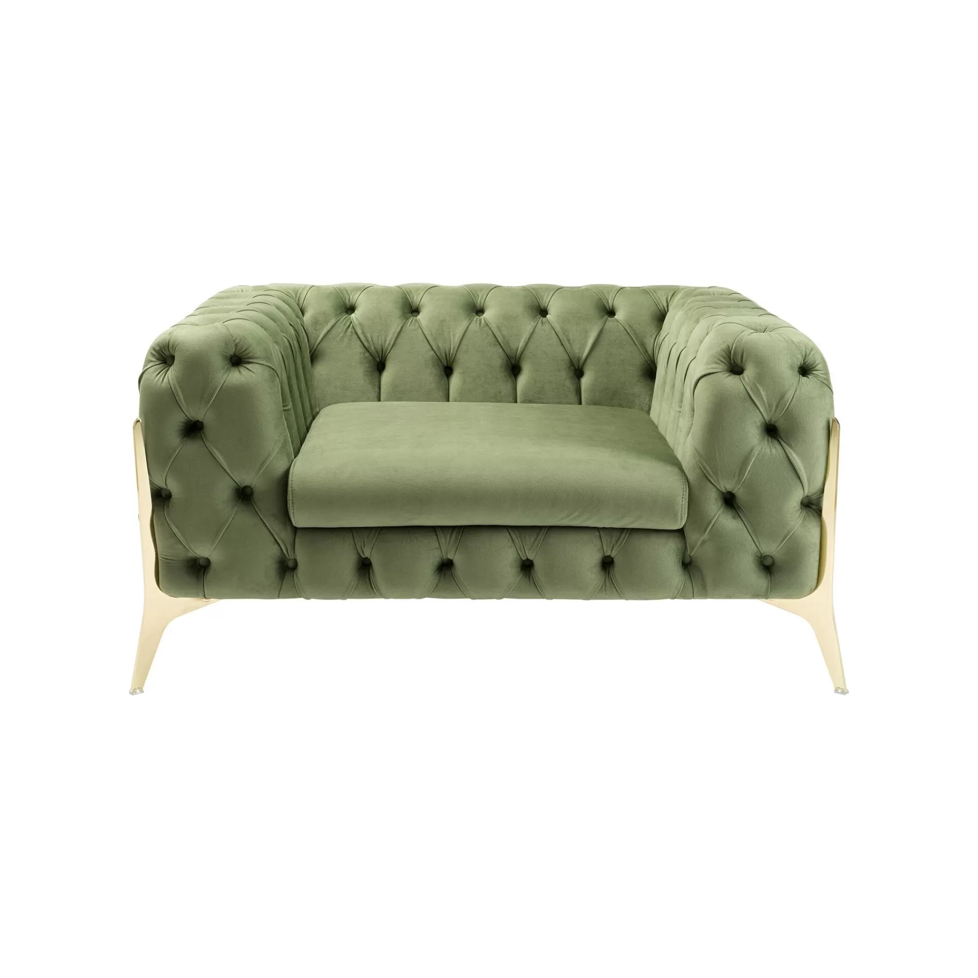 KARE Design Fauteuil Bellissima Velours Vert ^ Fauteuil