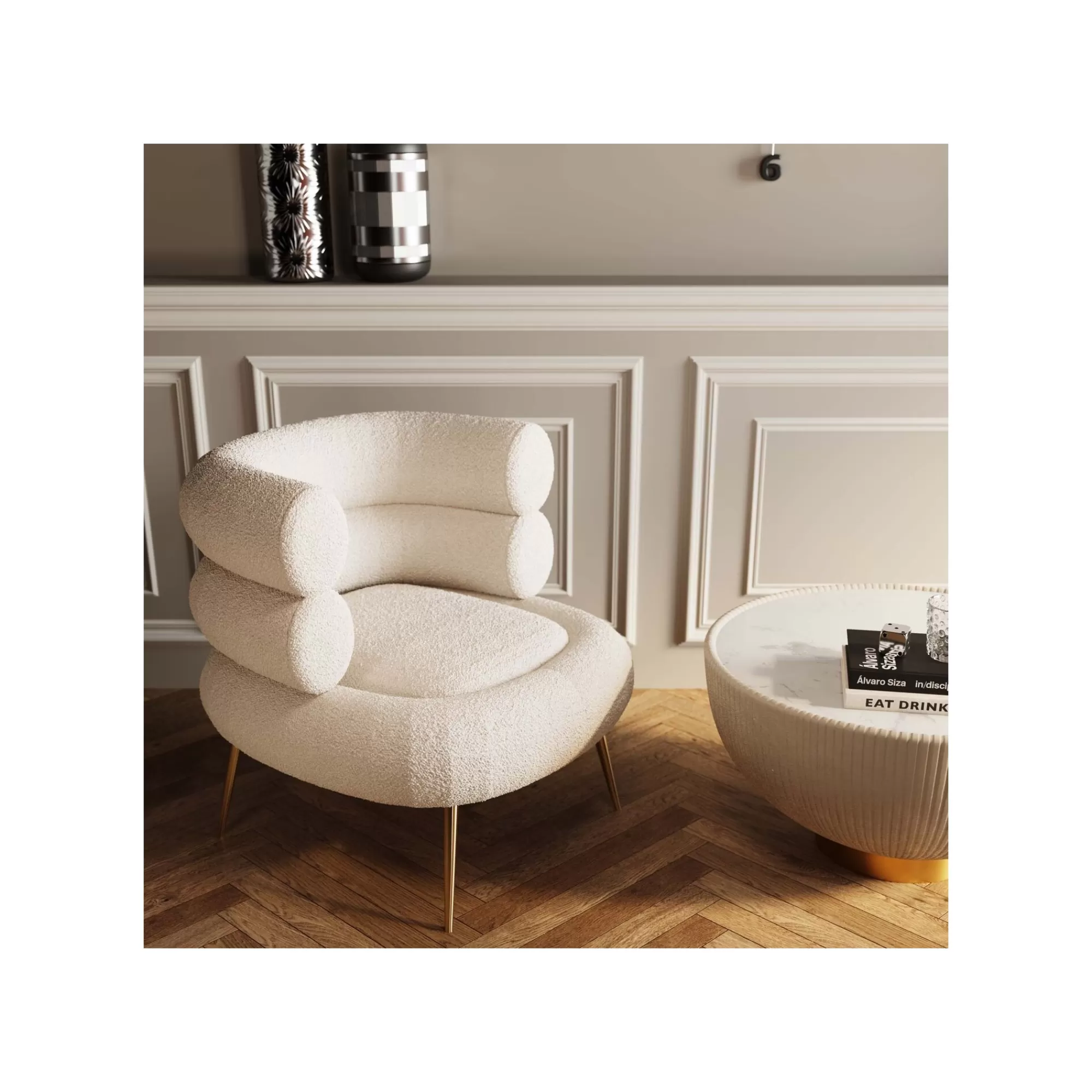 KARE Design Fauteuil Livelli Crème ^ Fauteuil