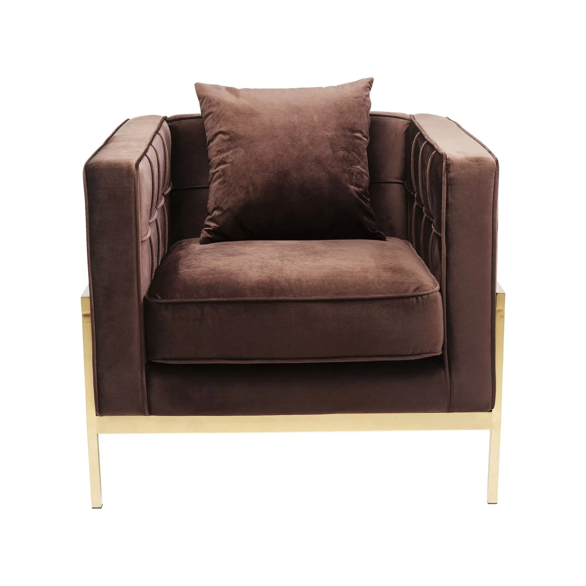 KARE Design Fauteuil Loft Marron Velours ^ Fauteuil