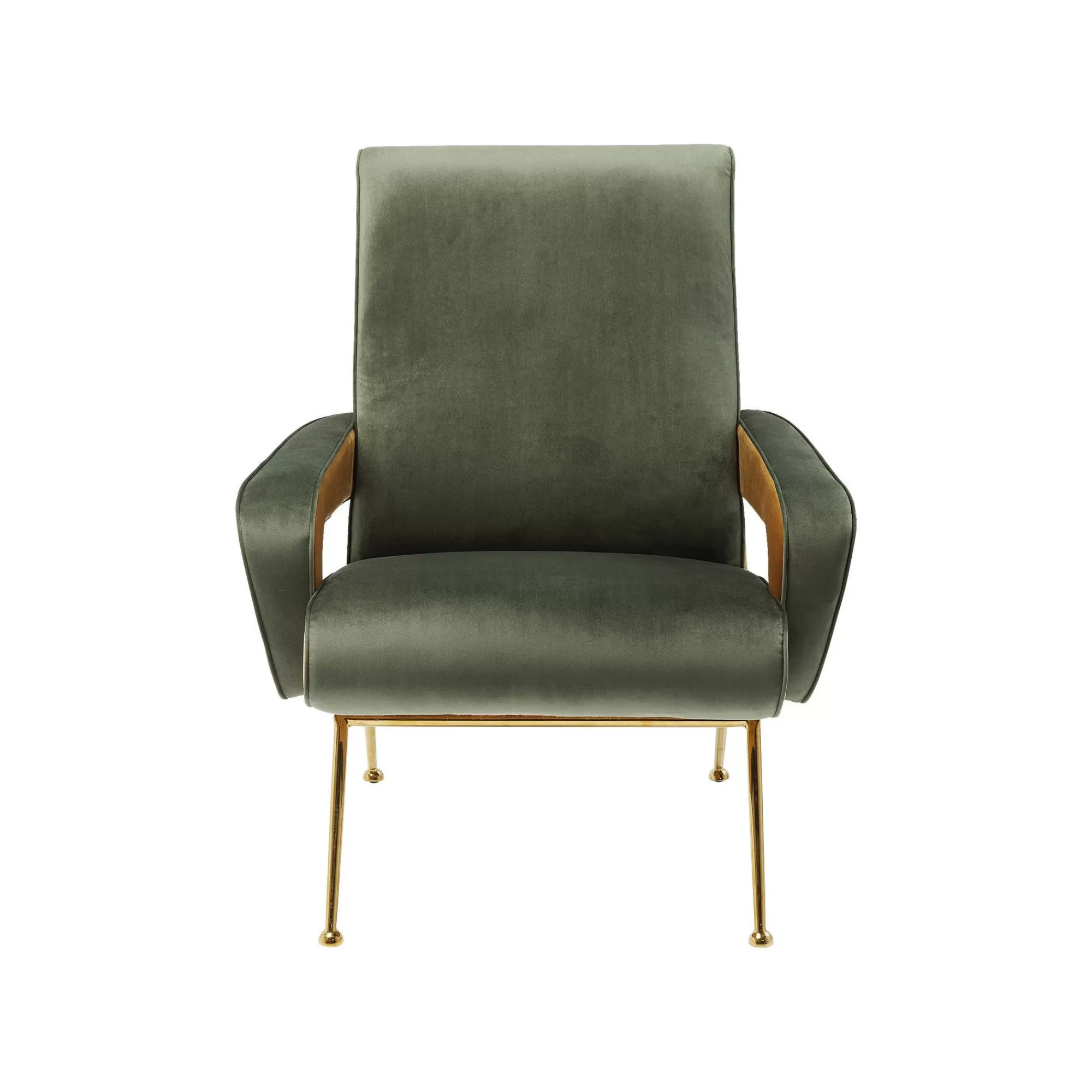 KARE Design Fauteuil Luna Velours Vert ^ Fauteuil