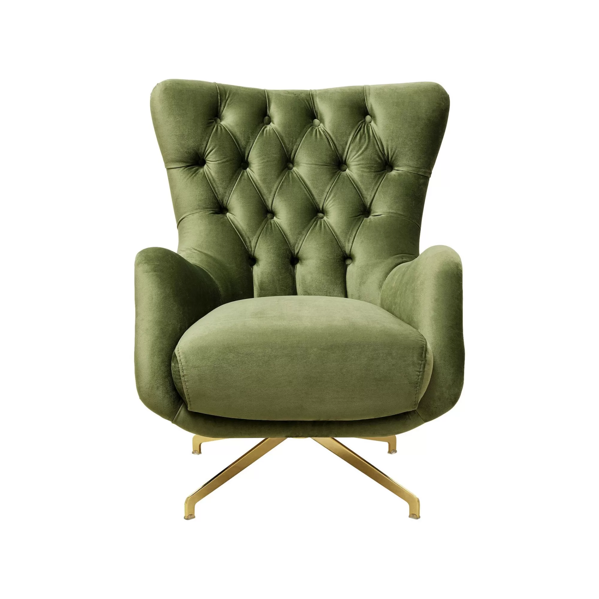 KARE Design Fauteuil Pivotant Bellissima Velours Vert ^ Fauteuil