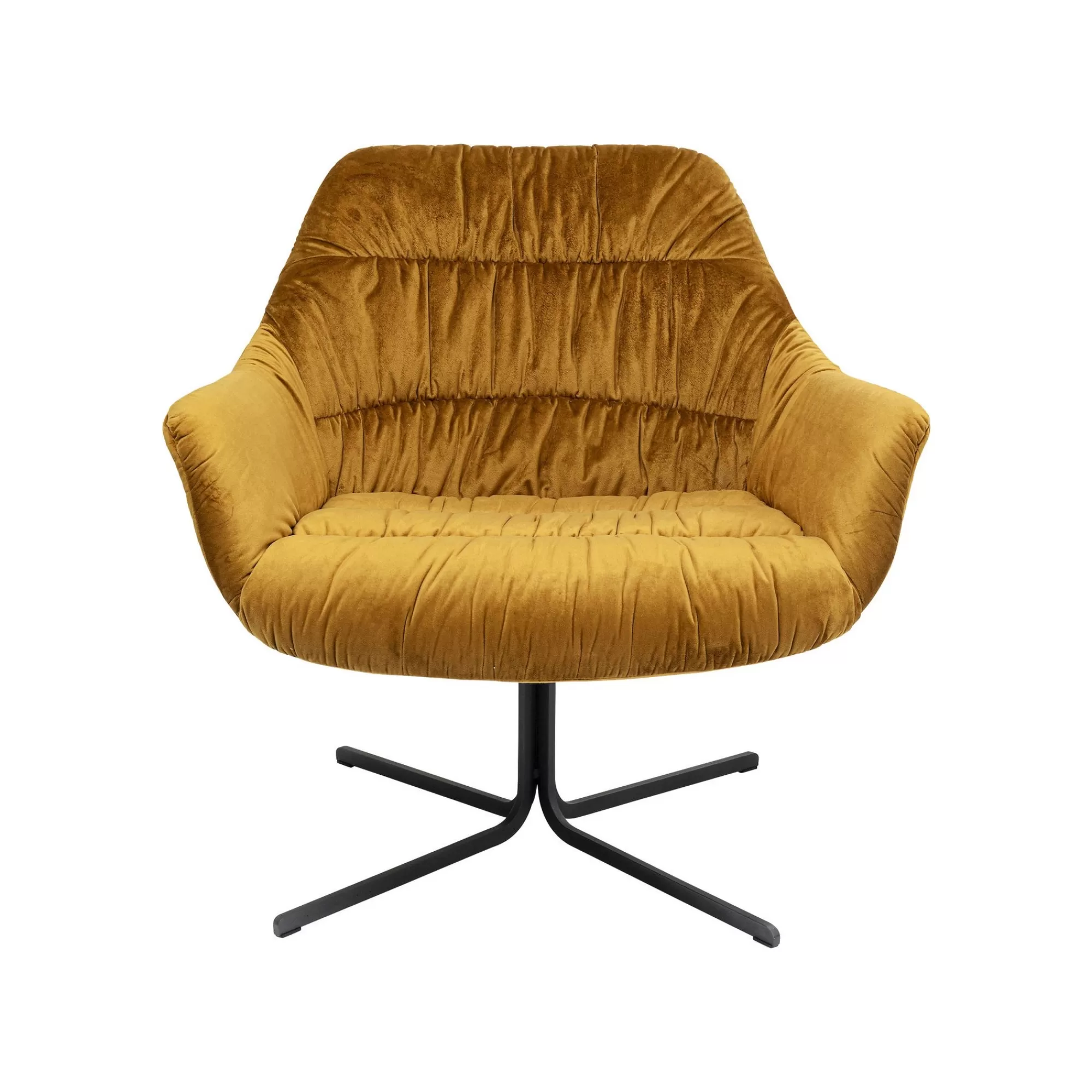 KARE Design Fauteuil Pivotant Bristol Velours Jaune ^ Fauteuil