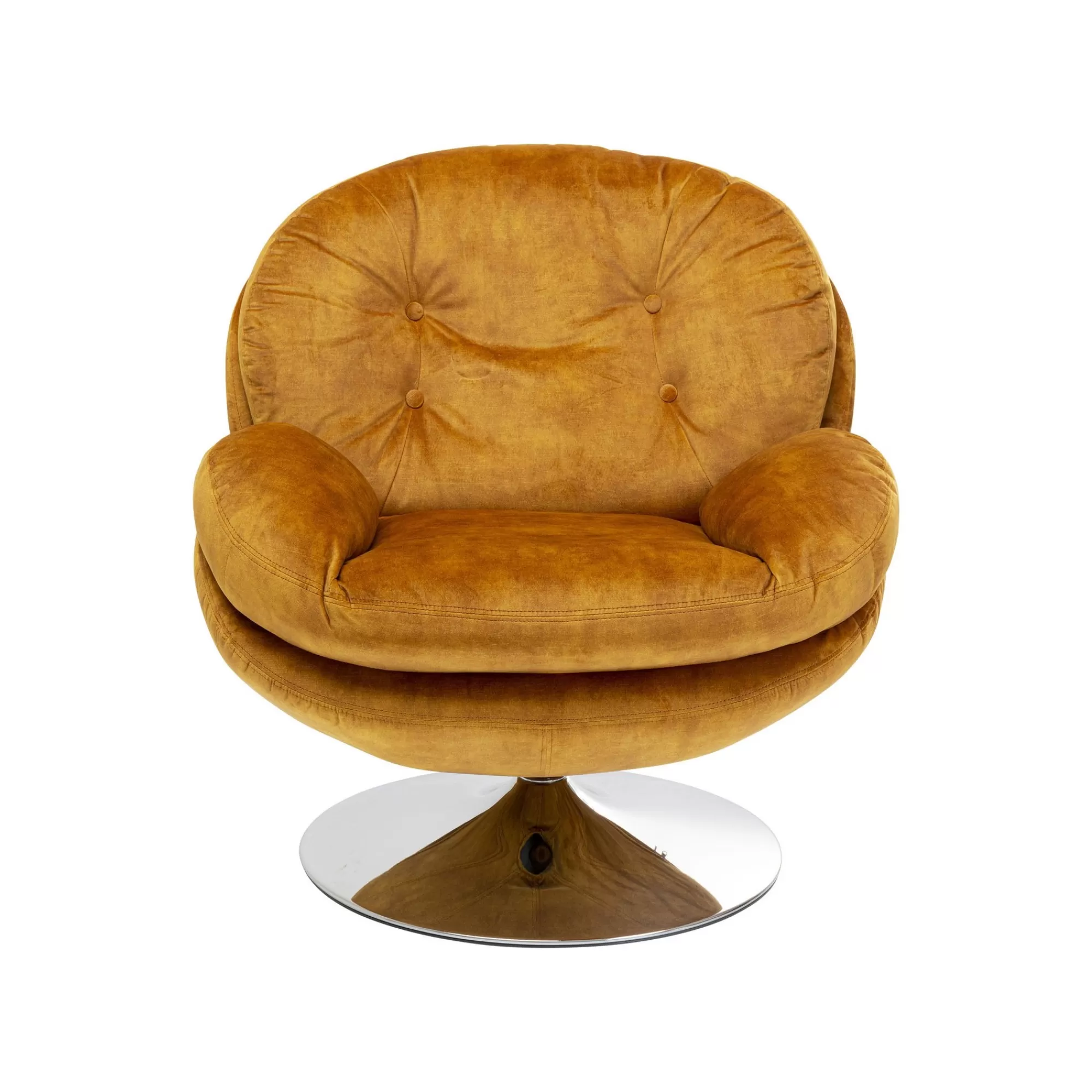 KARE Design Fauteuil Pivotant Cosy Velours Ocre ^ Fauteuil