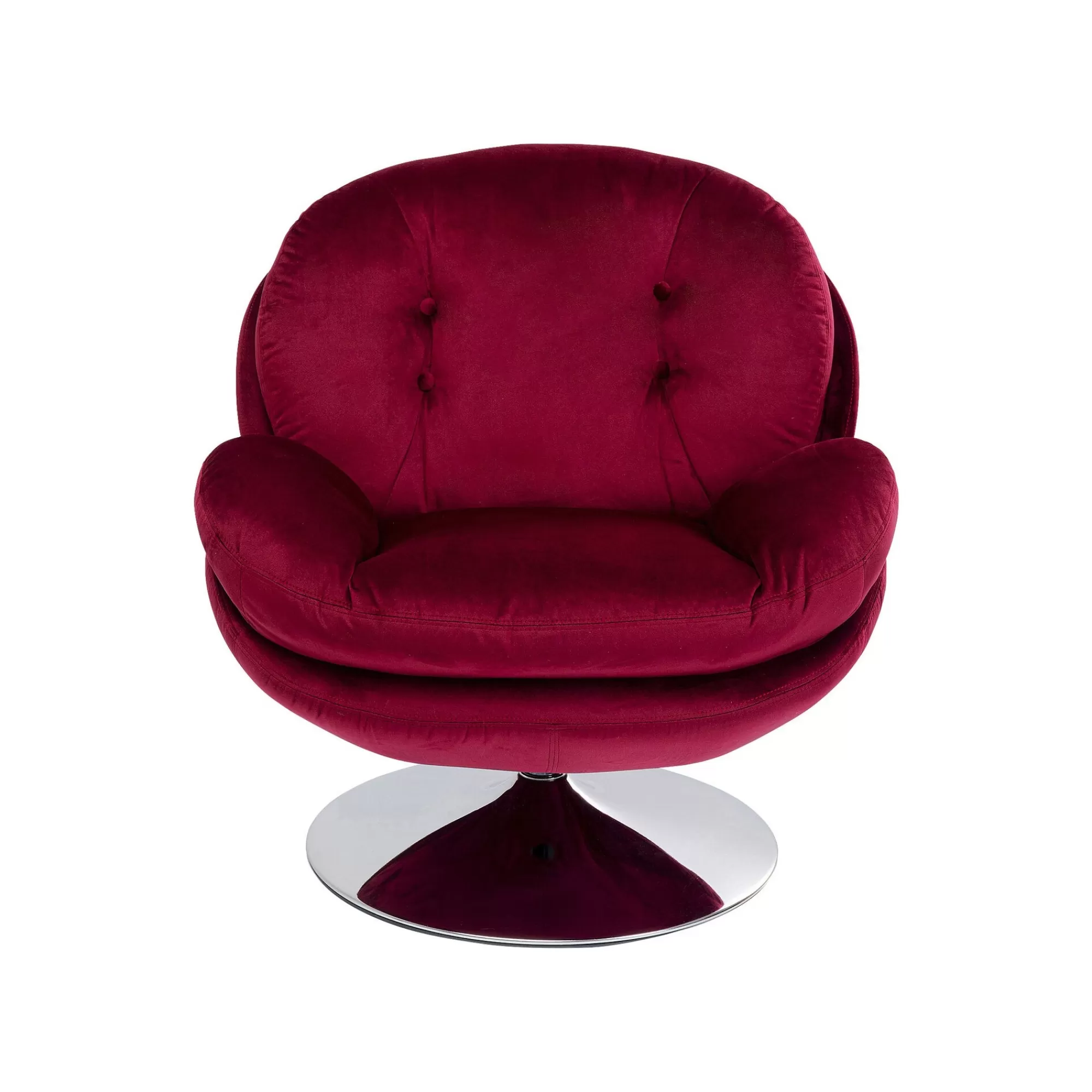 KARE Design Fauteuil Pivotant Cosy Velours Rouge ^ Fauteuil