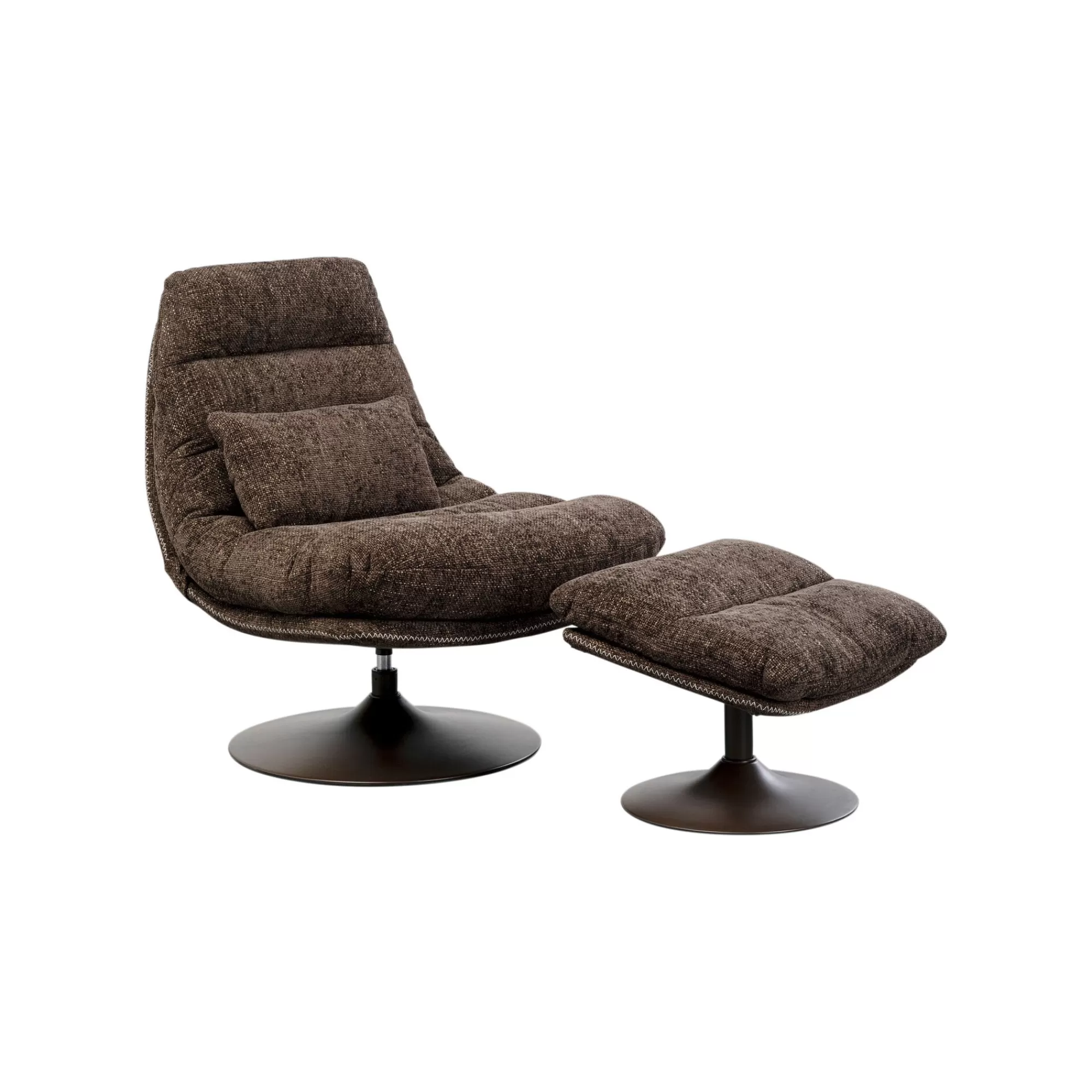 KARE Design Fauteuil Pivotant Et Repose-pieds Montreal Marron ^ Fauteuil