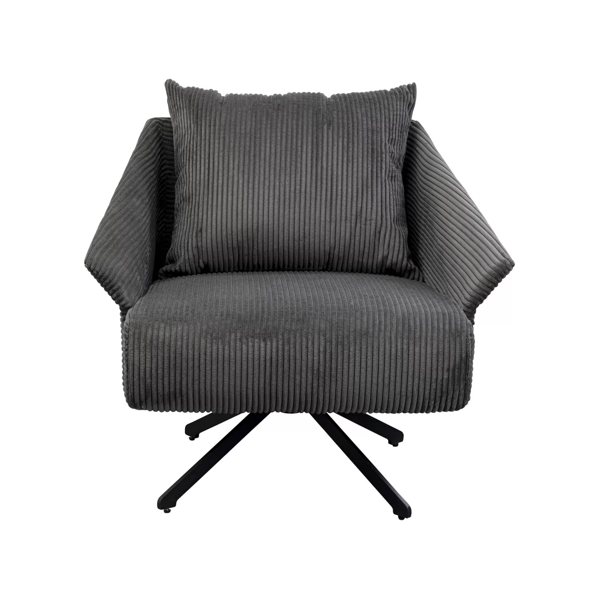 KARE Design Fauteuil Pivotant Milo Velours Gris ^ Fauteuil