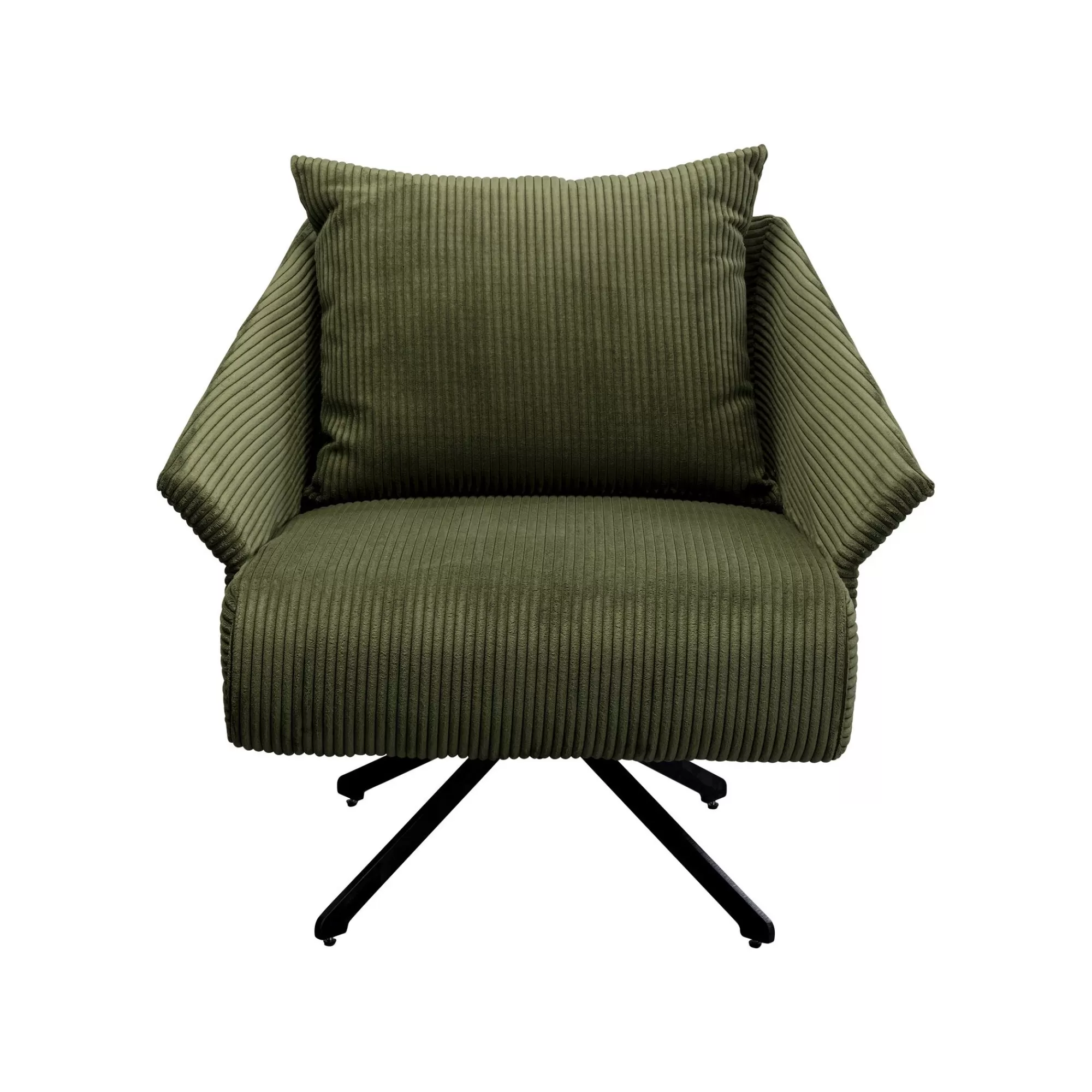 KARE Design Fauteuil Pivotant Milo Velours Vert ^ Fauteuil