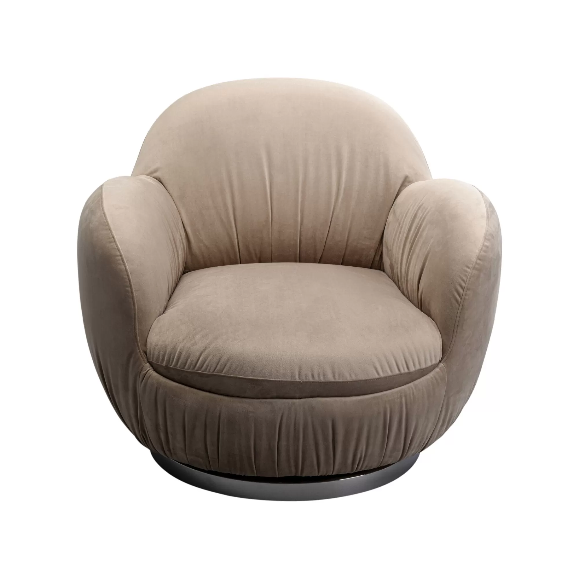 KARE Design Fauteuil Pivotant Nube Velours Gris ^ Fauteuil