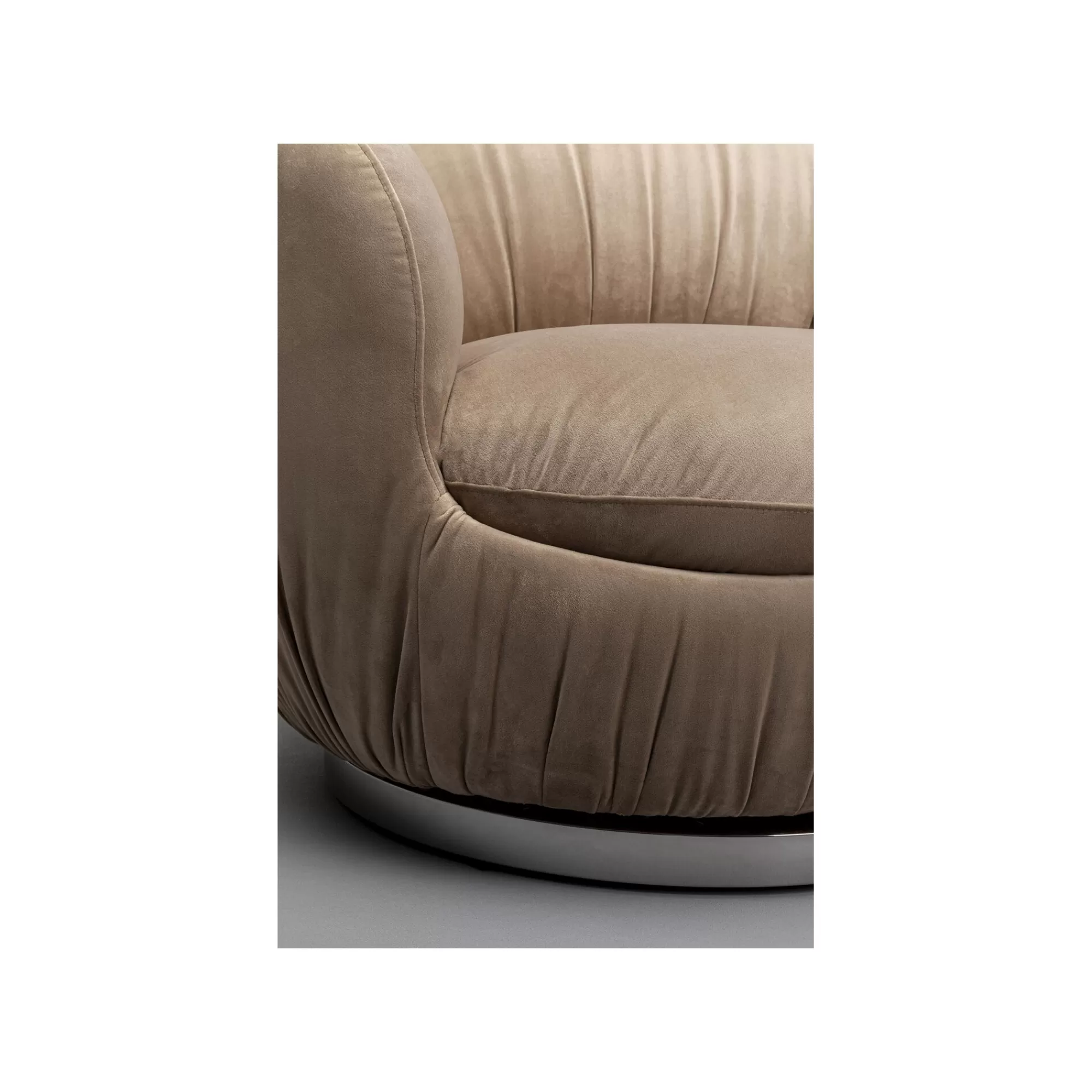 KARE Design Fauteuil Pivotant Nube Velours Gris ^ Fauteuil