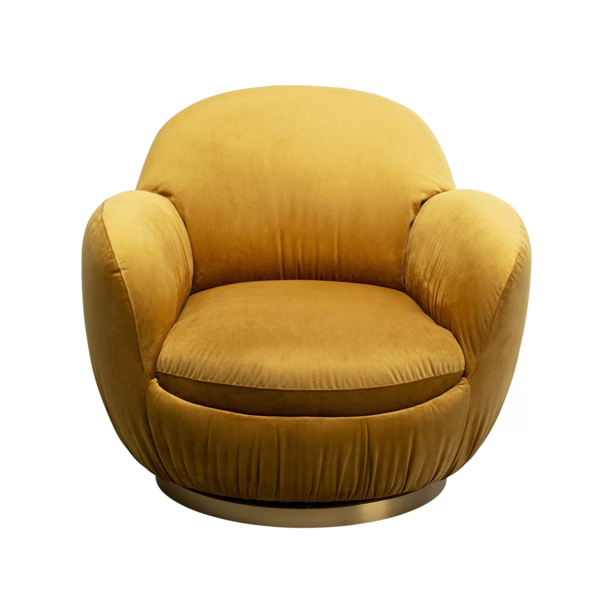 KARE Design Fauteuil Pivotant Nube Velours Jaune ^ Fauteuil