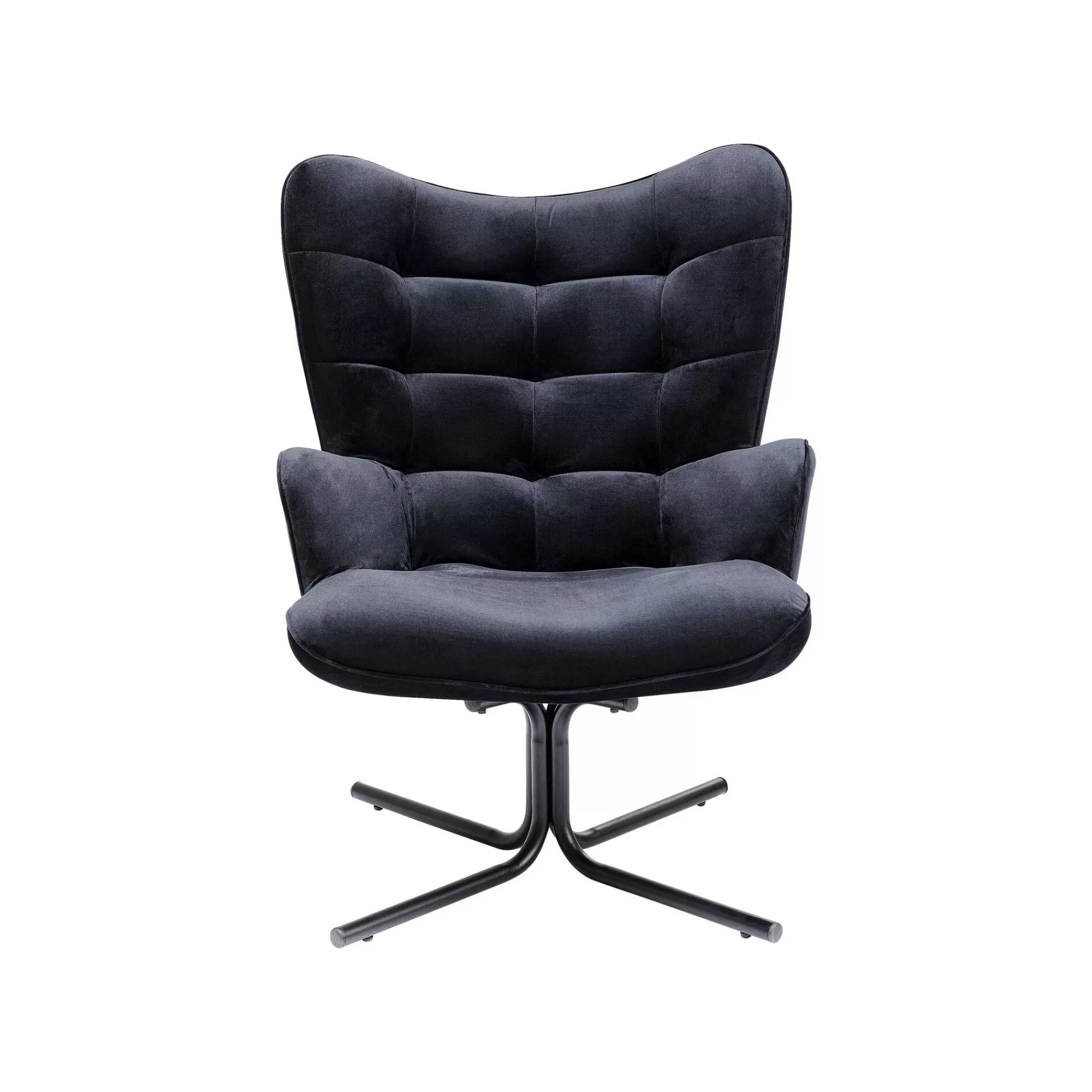 KARE Design Fauteuil Pivotant Oscar Velours Noir ^ Fauteuil | Chaise De Bureau