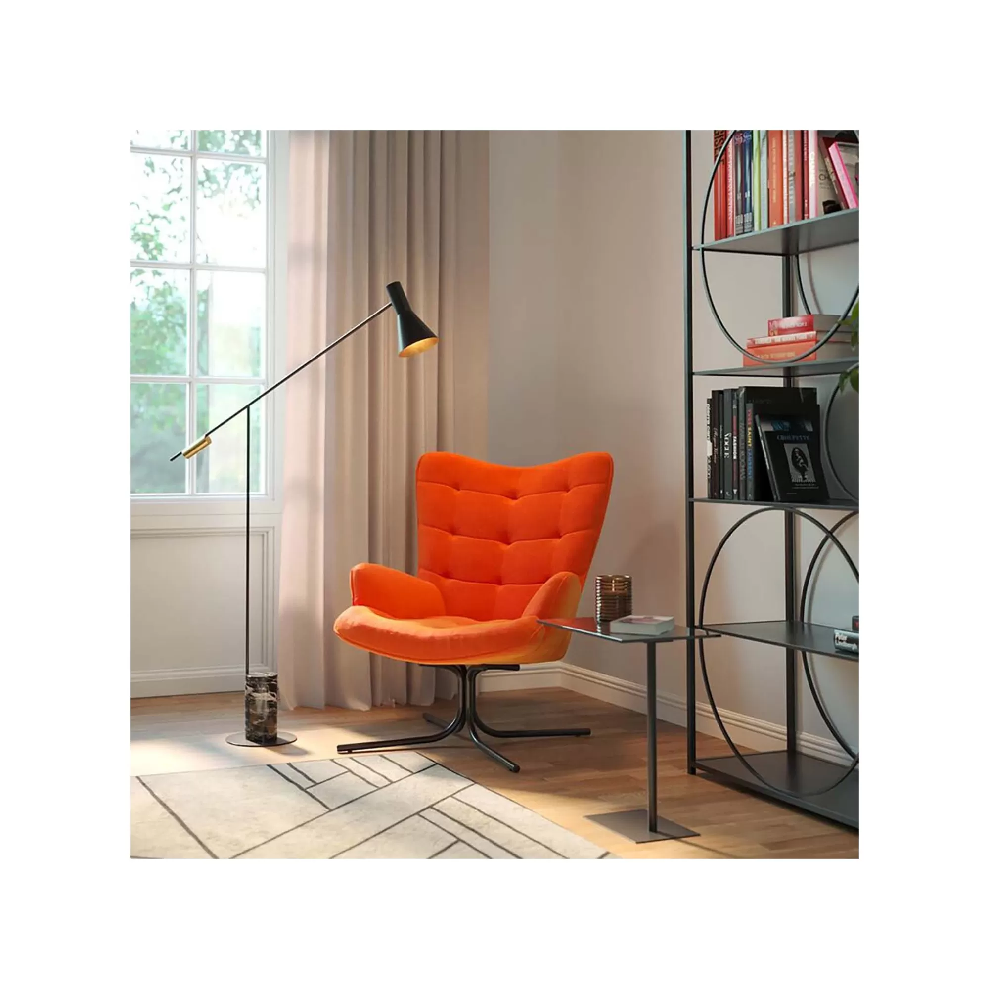 KARE Design Fauteuil Pivotant Oscar Velours Orange ^ Fauteuil | Chaise De Bureau