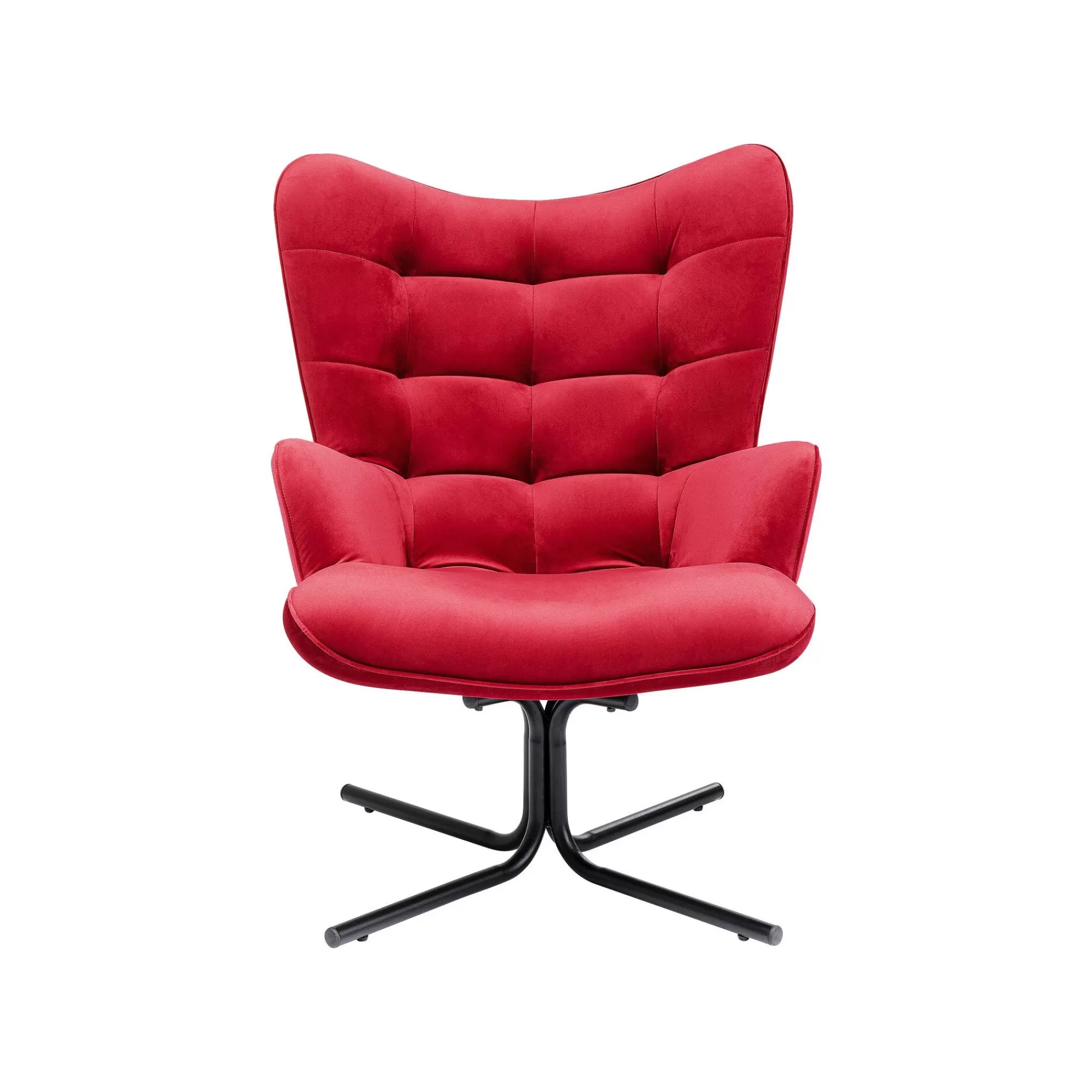 KARE Design Fauteuil Pivotant Oscar Velours Rouge ^ Fauteuil | Chaise De Bureau