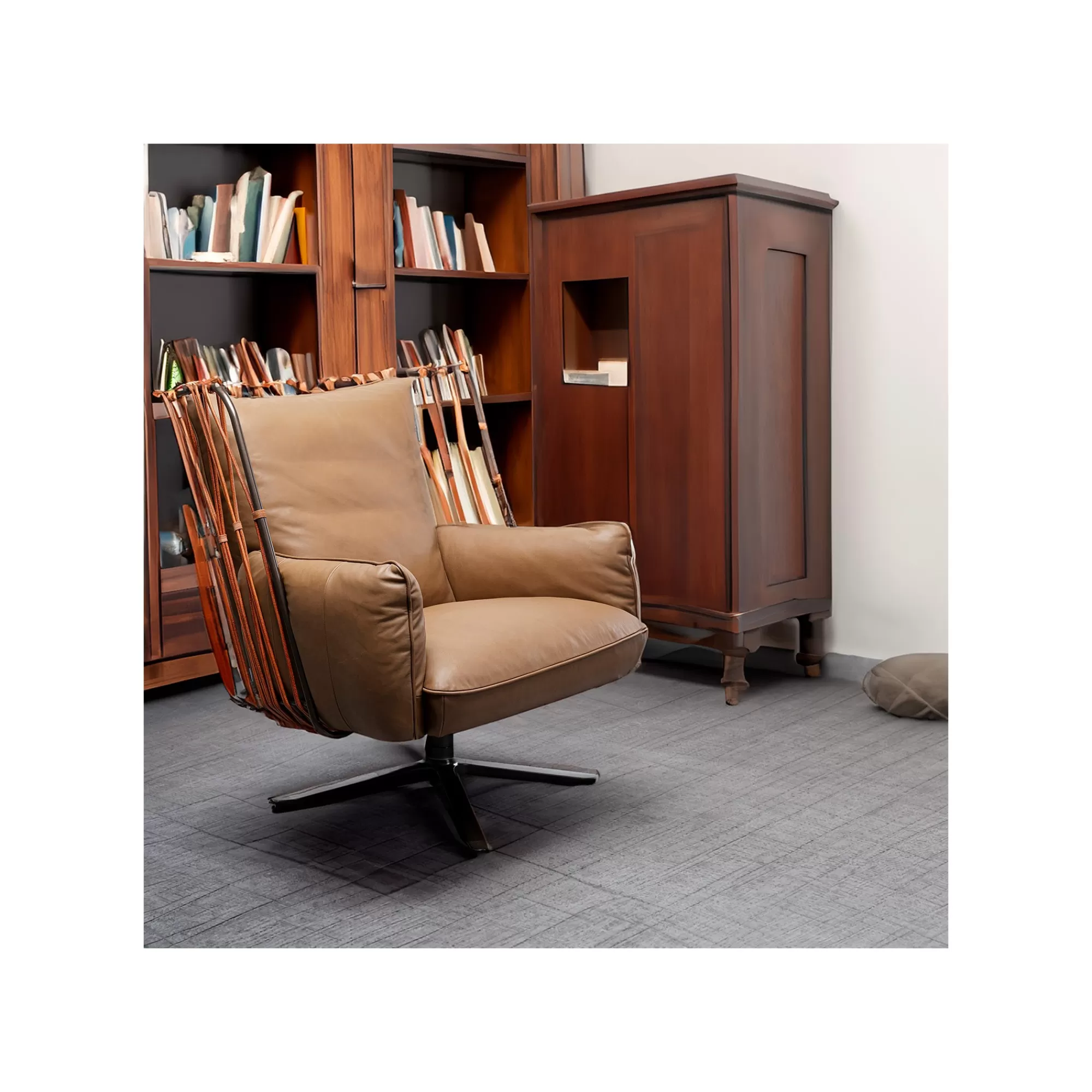 KARE Design Fauteuil Pivotant Paradiso Marron ^ Fauteuil