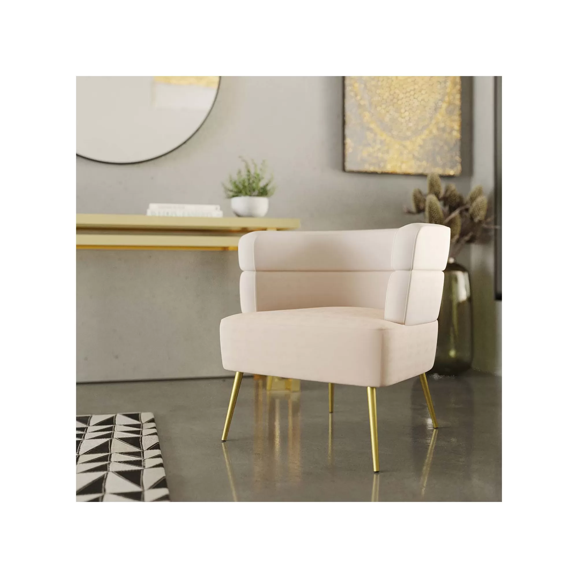 KARE Design Fauteuil Sandwich Velours Crème ^ Fauteuil