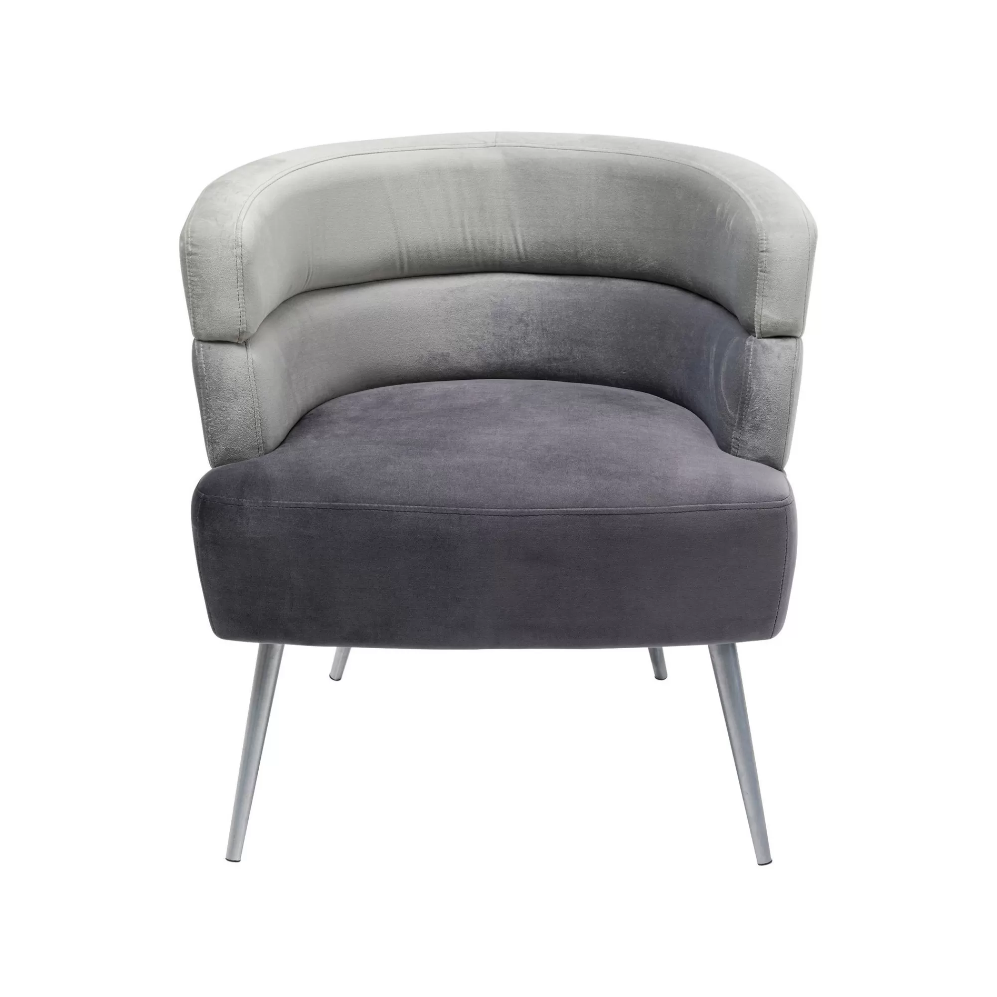 KARE Design Fauteuil Sandwich Velours Gris ^ Fauteuil