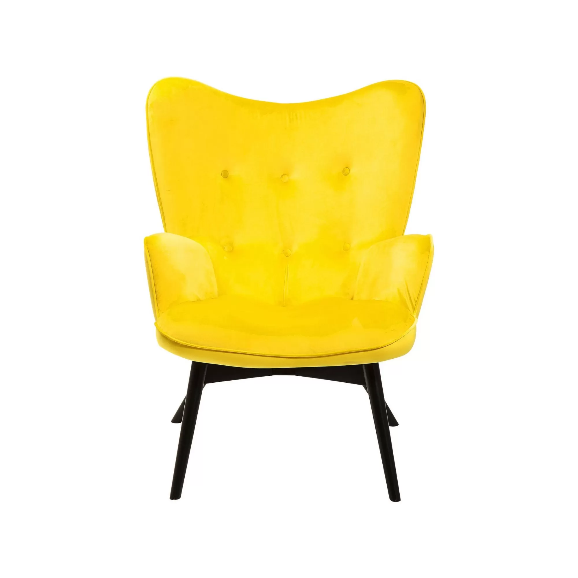 KARE Design Fauteuil Vicky Velours Jaune ^ Fauteuil