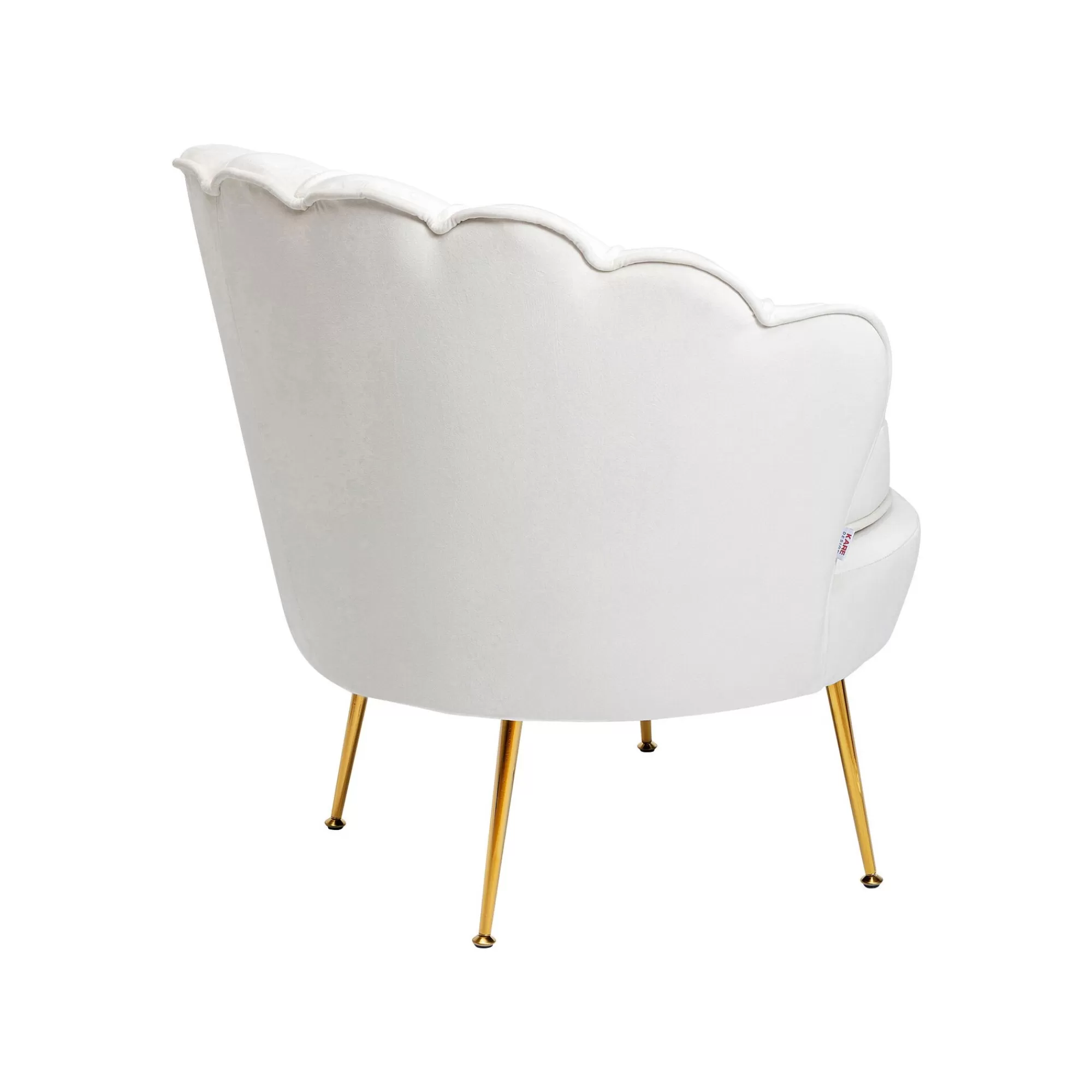 KARE Design Fauteuil Water Lily Velours écru Et Acier Doré ^ Fauteuil