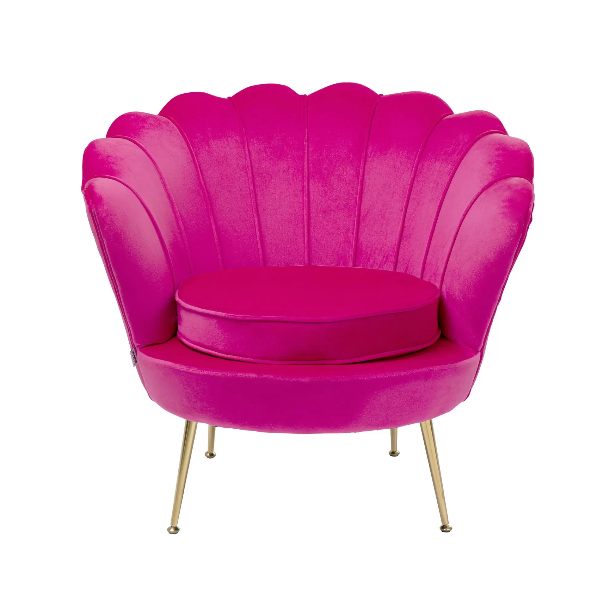 KARE Design Fauteuil Water Lily Velours Fuchsia Et Acier Doré ^ Fauteuil