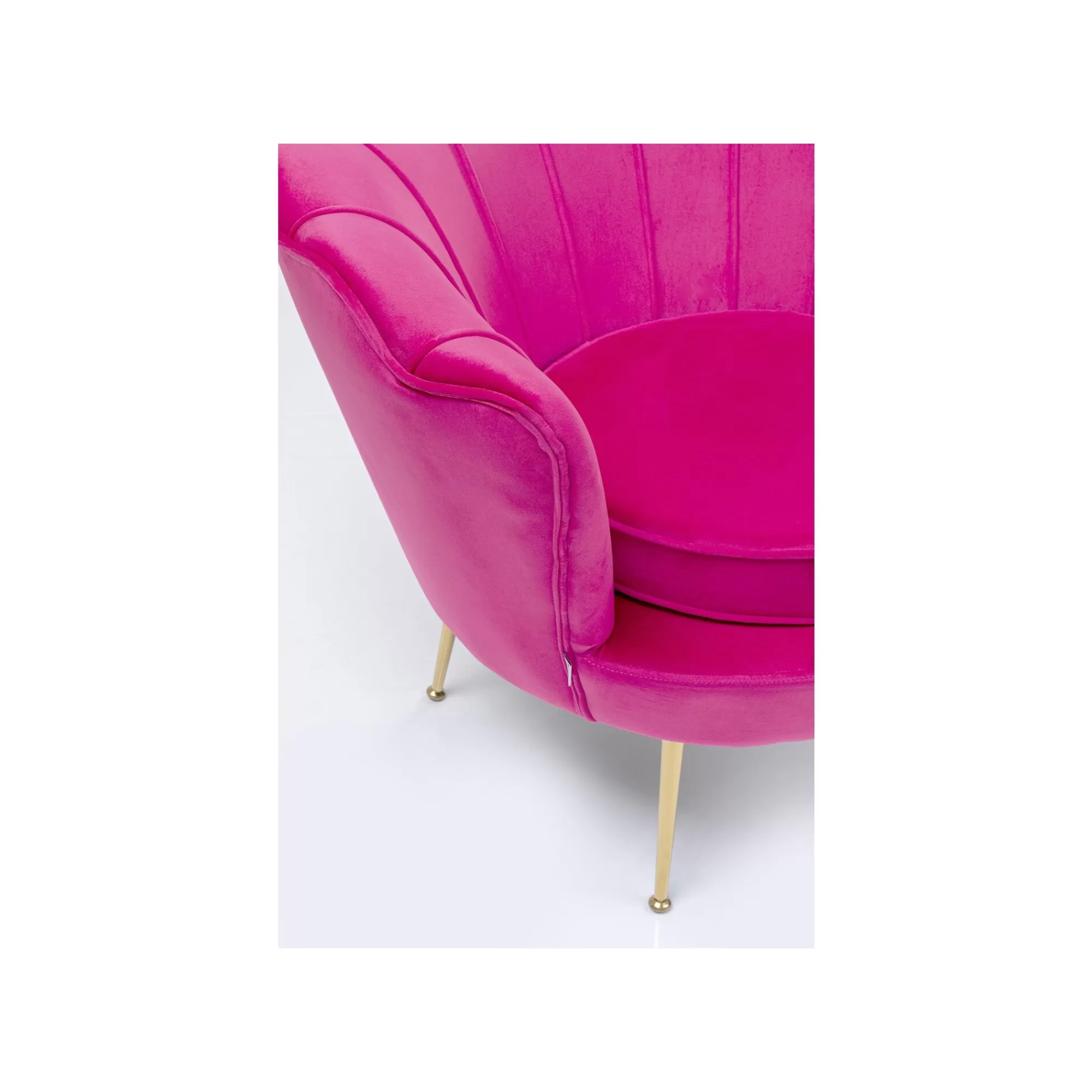 KARE Design Fauteuil Water Lily Velours Fuchsia Et Acier Doré ^ Fauteuil